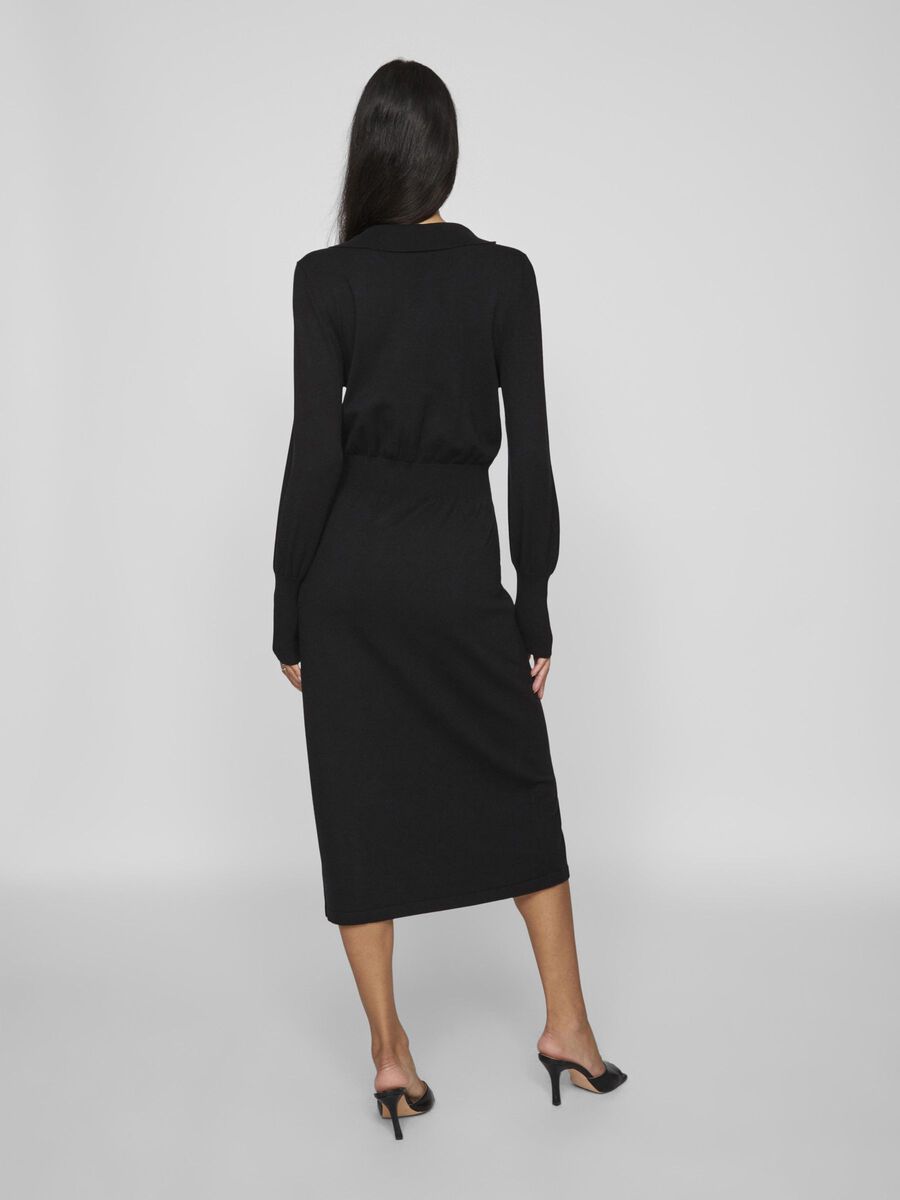 Fia Rib Knit Dress for Women - Stretchy Comfortable Black Bodycon Mini Dress - Perfect for Party, Date Night & Casual Outfits