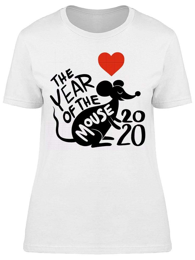 2020 Year of the Mouse Graphic T-Shirt for Women - Cute Chinese Zodiac Design Casual Tee for Lunar New Year Celebrations & Everyday Wear