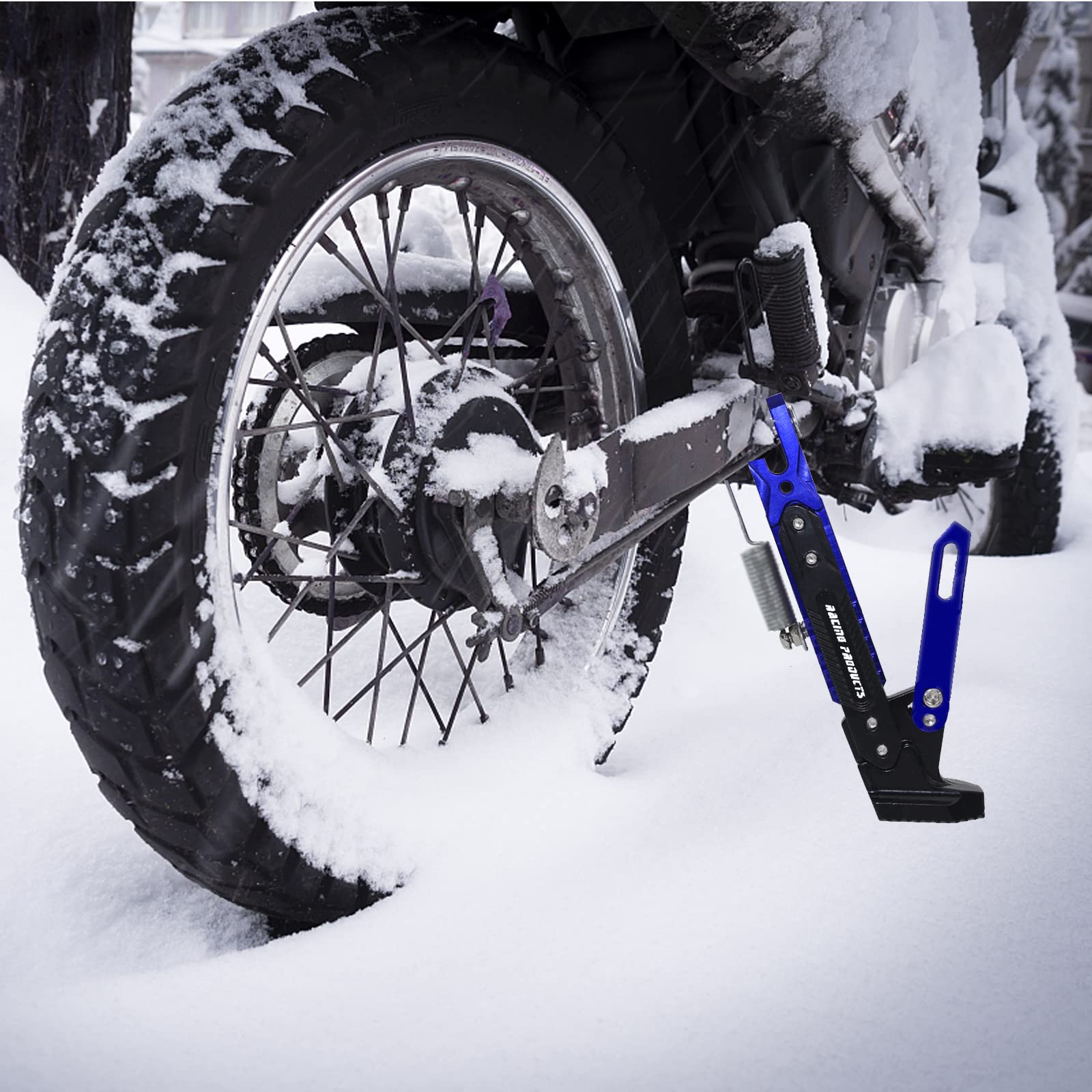 Universal Motorcycle Kickstand - CNC Aluminum Alloy Adjustable Side Stand for Scooters, Motocross & Dirt Bikes - Heavy Duty Support for Parking & Maintenance