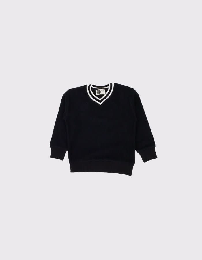 Kids V-Neck Knit Sweatshirt - Soft Selanik Fabric for Boys & Girls | Cozy & Stylish for School, Playdates & Outdoor Activities