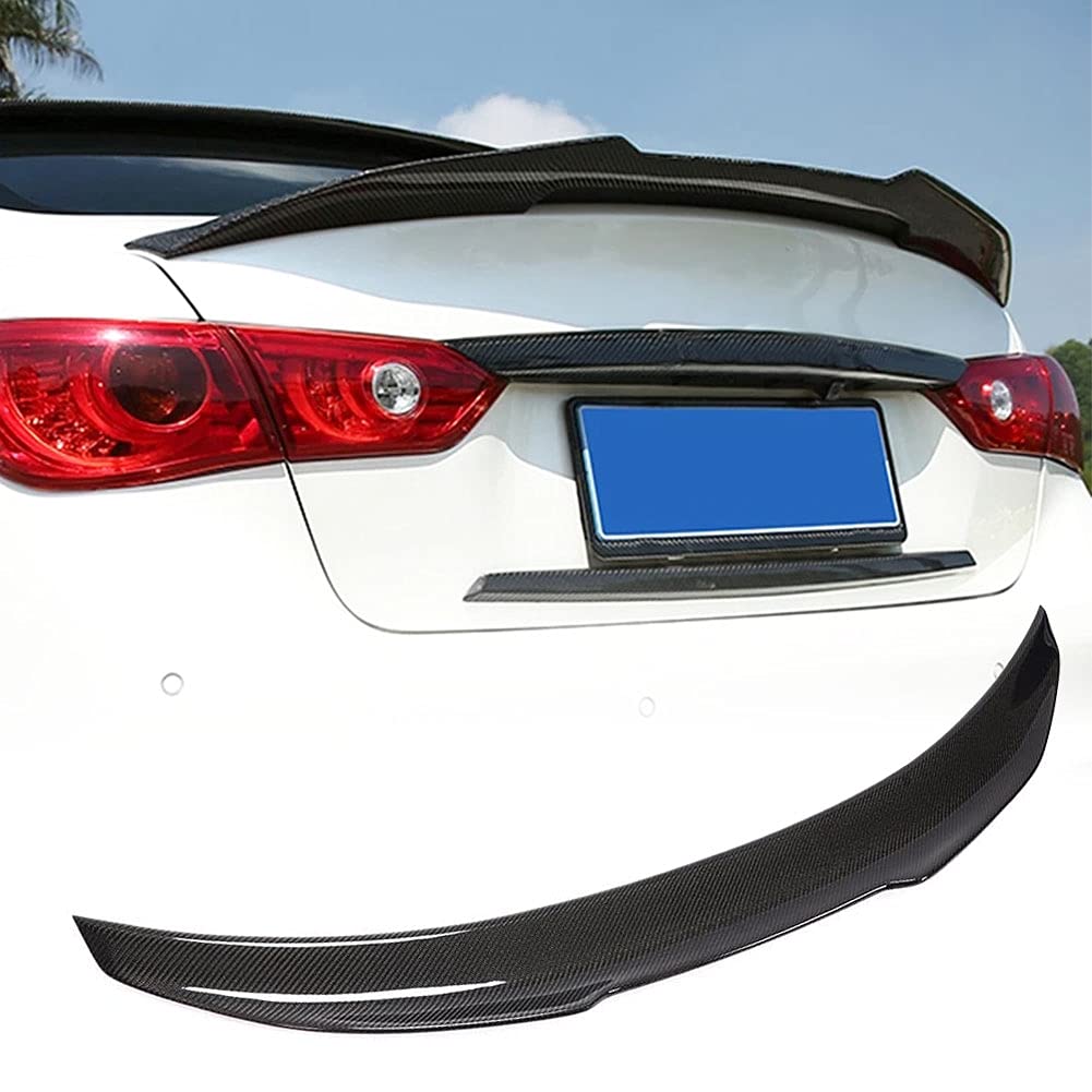 **Real Carbon Fiber Trunk Spoiler for Infiniti Q50/Q50S (2014-2024) - PSM Type Duckbill Rear Wing - Lightweight & Durable - Enhances Aerodynamics & Style**    *(Perfect for Sporty Upgrades, Car Shows, and Performance Tuning)*