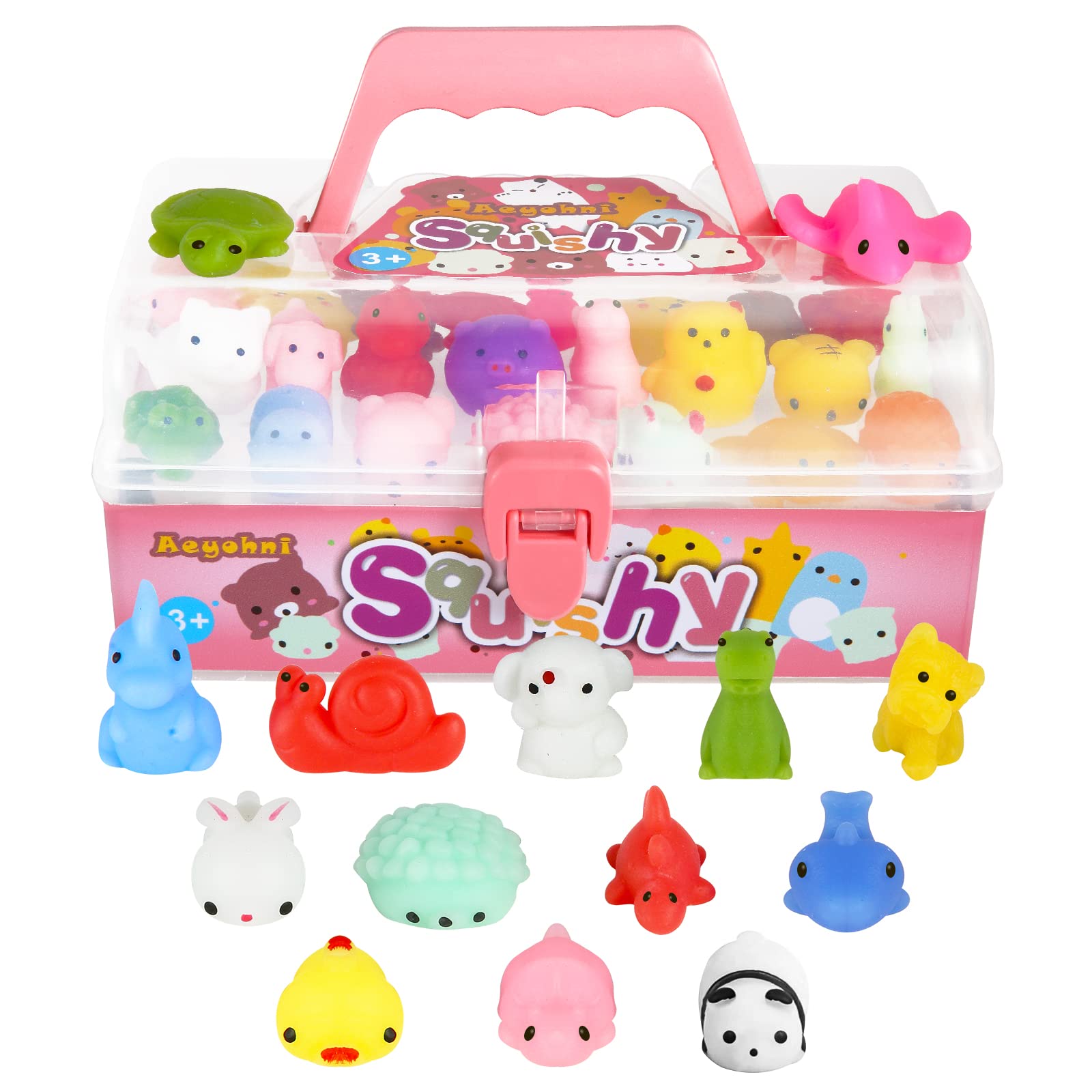 50 Pcs Kawaii Mini Squishy Toys - Soft Mochi Stress Relief & Fidget Toys for Kids, Party Favors, Classroom Prizes, Birthday, Christmas, Easter & Valentine's Day Gifts for Girls & Boys - Perfect for Sensory Play, Anxiety Relief & Fun Party Giveaways