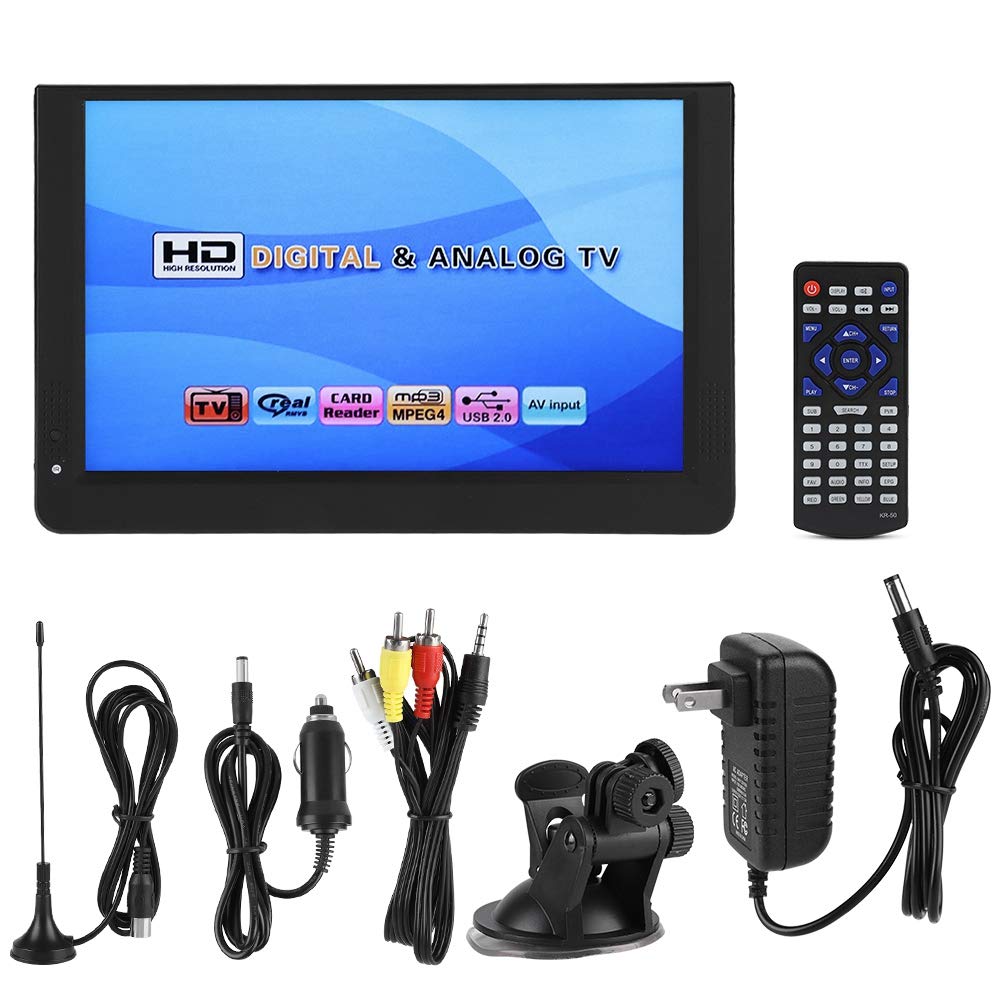 12-inch Portable Smart TV with 1080P Full HD ATSC Digital Tuner - Color Screen Car & Home Digital Television for Travel, Camping, Kitchen & Bedroom Entertainment