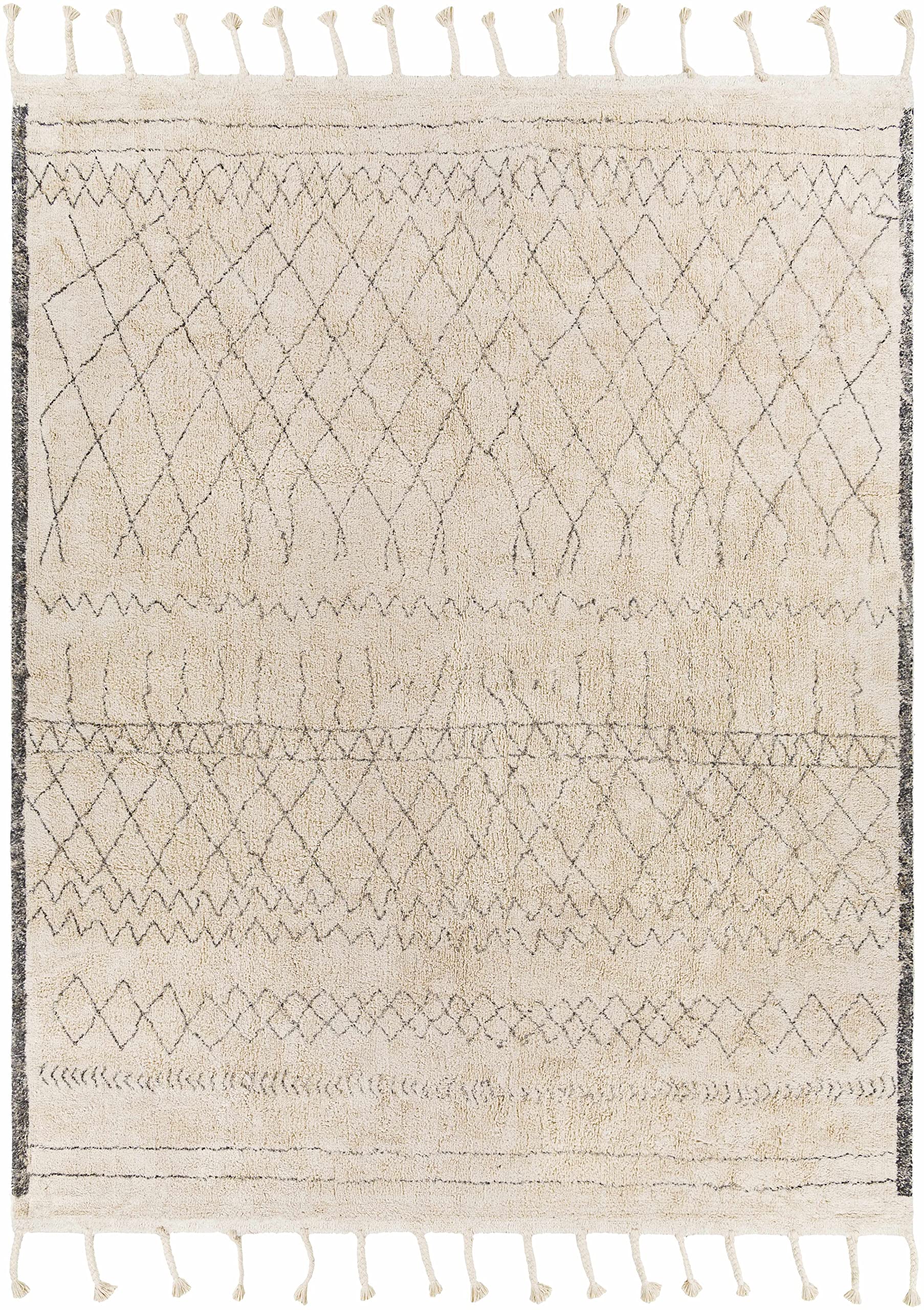 Bohemian Transitional Area Rug for Living Room & Bedroom - Gray & Cream 2'6