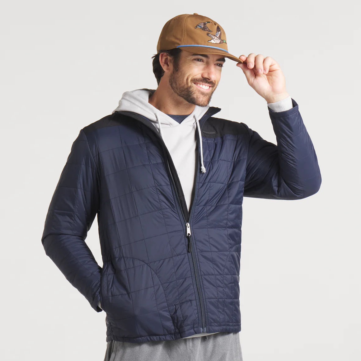 Southern Marsh Falcon Hill Quilted Navy Jacket - Lightweight Insulated Coat for Men | Perfect for Outdoor Adventures, Casual Wear & Fall Layering