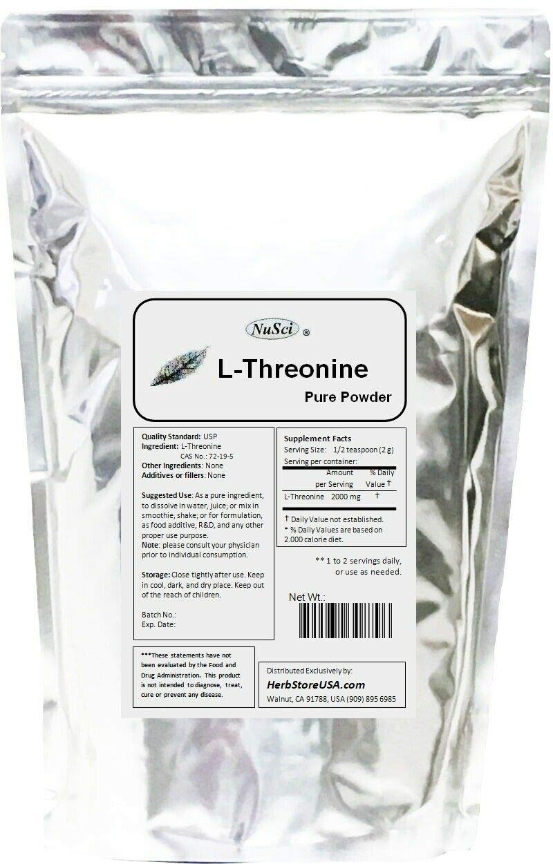 Pure L-Threonine Powder 1000g (2.2 lb) - Pharmaceutical Grade Amino Acid Supplement for Muscle Recovery, Immune Support & Digestive Health - Perfect for Athletes, Bodybuilders & Wellness Enthusiasts