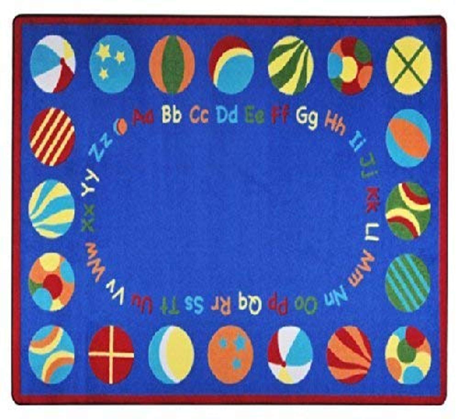 Joy Carpets Bouncy Balls Non-Slip Playroom Rug - Colorful Kids Floor Mat for Nursery, Daycare & Play Areas - 5'4
