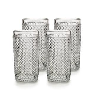 Premium Set of 4 Crystal Clear Highball Glasses - Perfect for Cocktails, Iced Tea & Entertaining at Home Parties