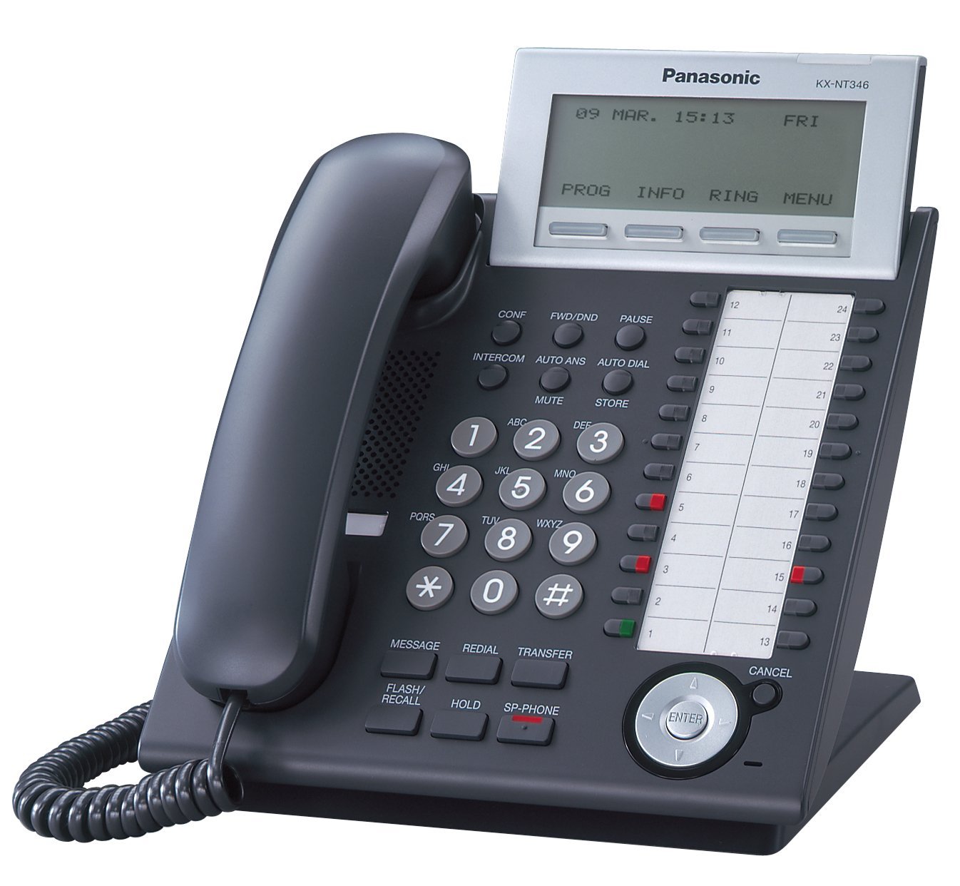 Panasonic KX-NT346 IP Phone (Renewed) - Black Business VoIP Phone with HD Voice, 3-Line LCD Display | Perfect for Office, Call Center & Remote Work