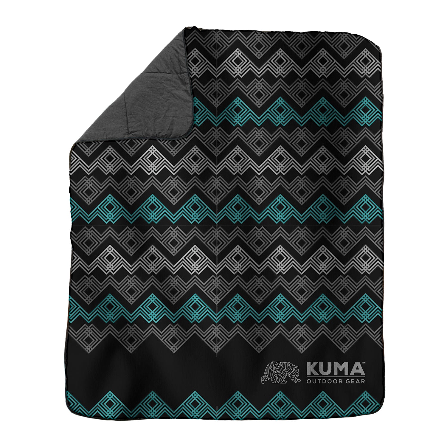 KUMA Kamp Blanket - Premium Outdoor Camping Blanket for Hiking, Picnics & Travel - Peaks N' Valleys Design - Perfect for Camping, Beach, and Cozy Home Use