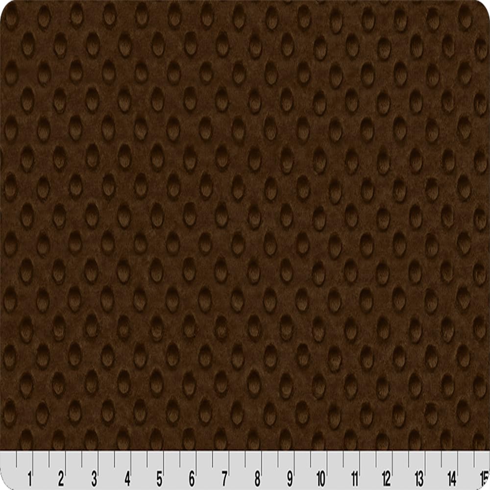Pico Textiles 10 Yards Bolt - Premium Brown Minky Dimple Dot Fabric for DIY Blankets, Baby Clothes, Plush Toys & Cozy Robes - Soft & Durable Material for Sewing Projects & Home Decor