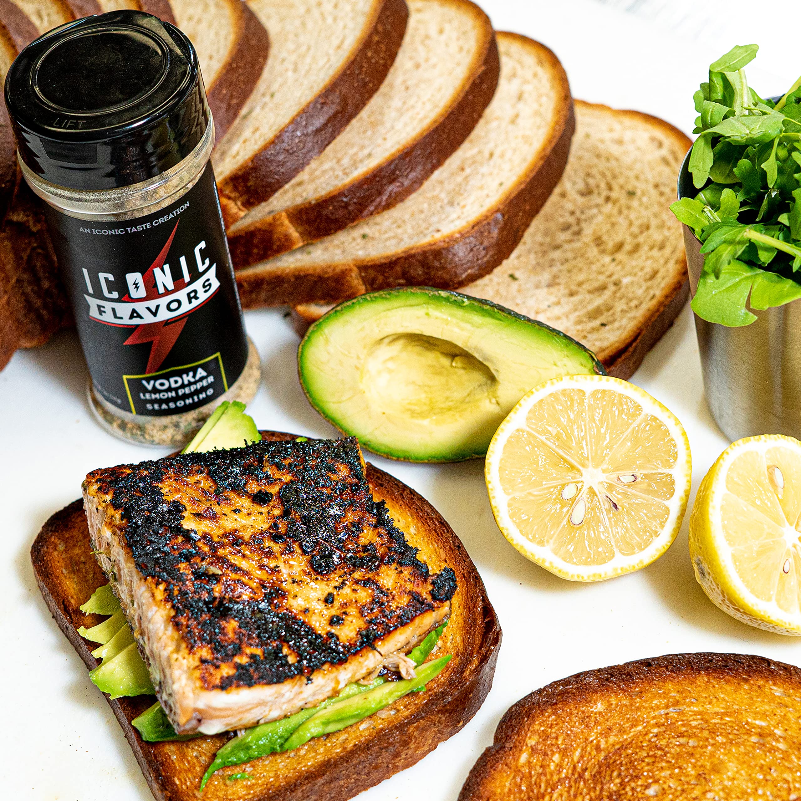 ICON Meals Gluten Free Zero Calorie Seasoning - Lemon Pepper Vodka Flavor | Keto Approved, Low Carb Flavor Enhancer for Meal Prep | Made with Real Ingredients for Amazing Taste | Perfect for Keto Diet, Weight Loss & Healthy Cooking