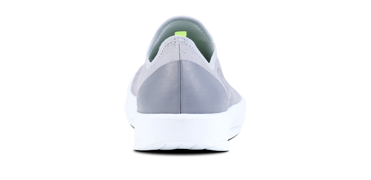 Men's OOmg eeZee Low Top Sneakers - White & Gray | Lightweight Comfortable Walking Shoes for Men | Perfect for Casual Wear, Gym & Travel