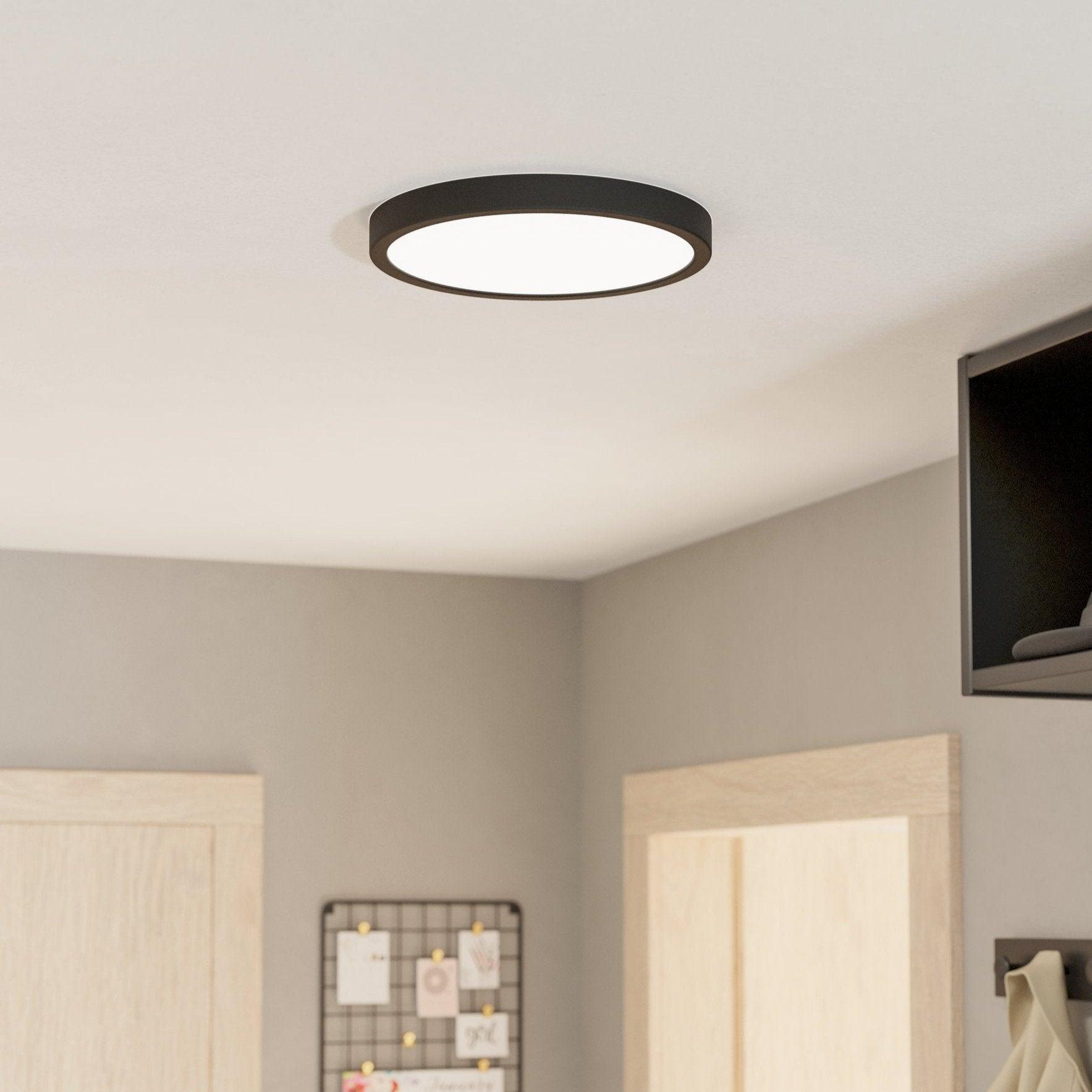 Eglo Fueva 5-LED Dimmable Black Ceiling Flush Mount Light Fixture - 28.5cm Modern Lighting for Bedroom, Kitchen & Hallway