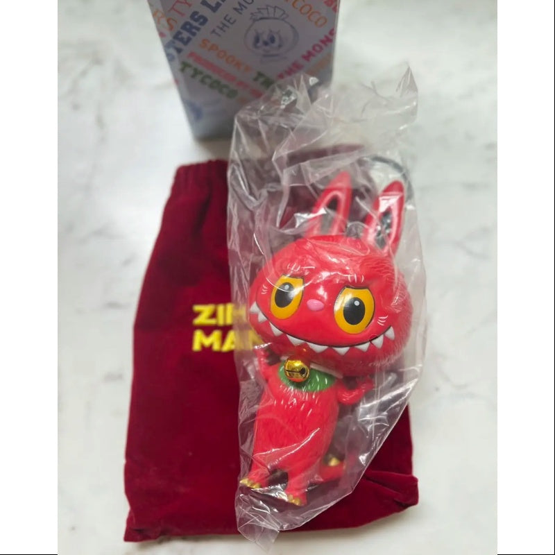 Labubu The Monsters Zimomo Maneki Red Tokyo Wonder Festival 2020 Limited Edition Collectible Figure - Perfect for Anime Fans, Toy Collectors and Home Display