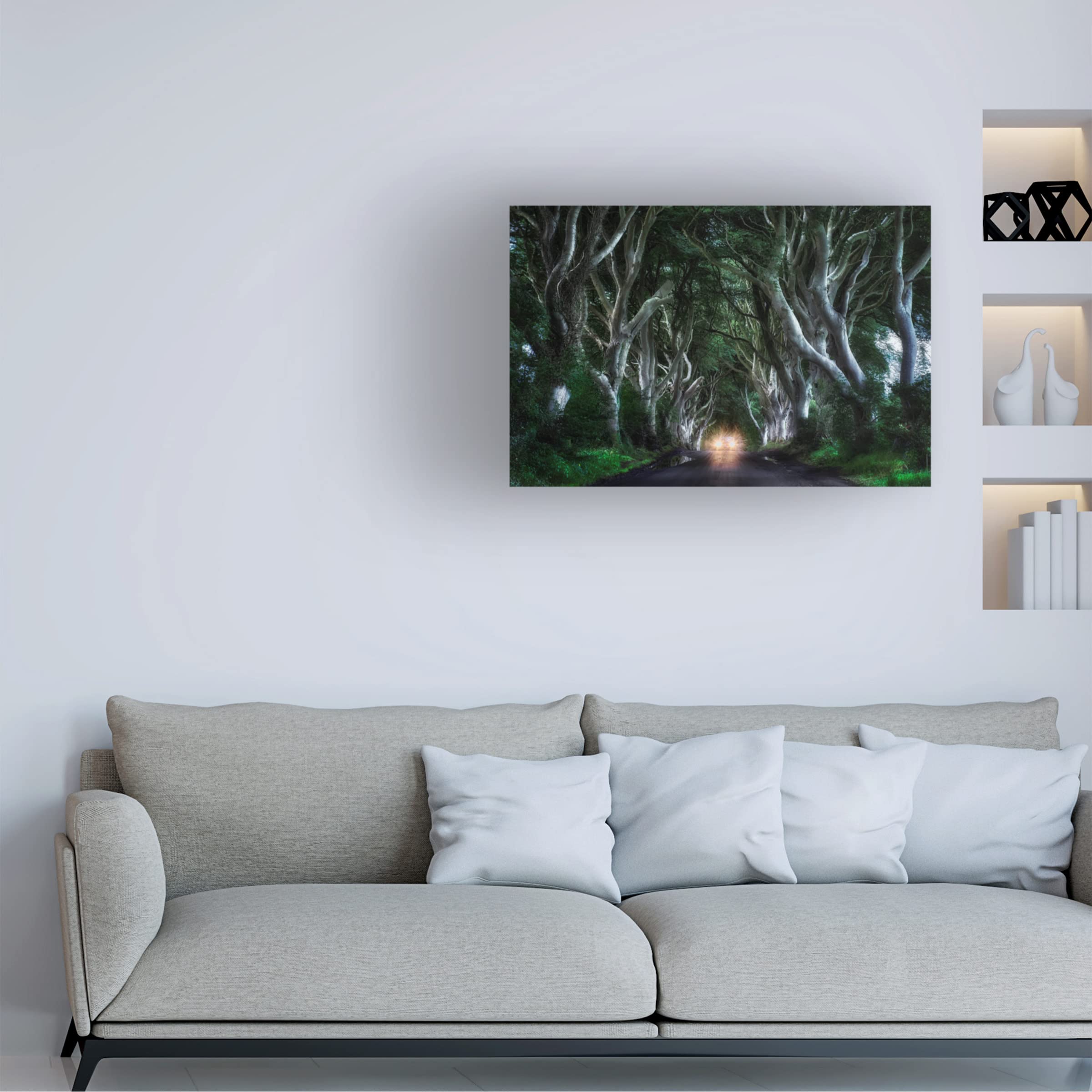 Trademark Fine Art 'The Dark Hedges' Canvas Wall Art Print by Aida Ianeva - Gothic Landscape Painting for Living Room & Office Decor