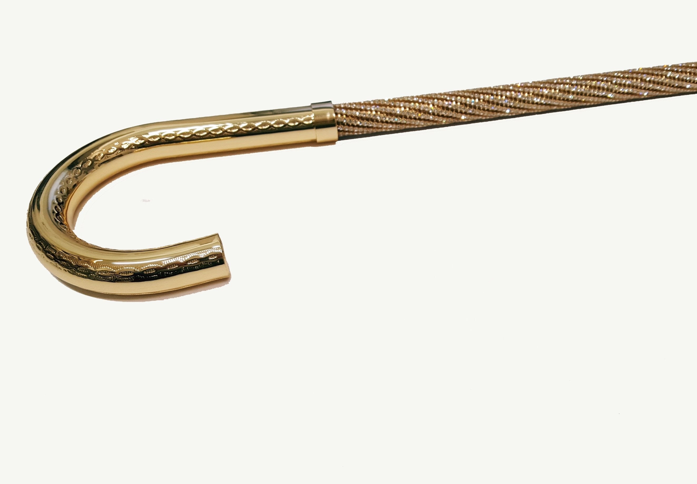 Elegant Brass Walking Cane with Swarovski Crystals - Premium Mobility Aid for Men & Women - Perfect for Formal Events, Weddings, and Daily Support