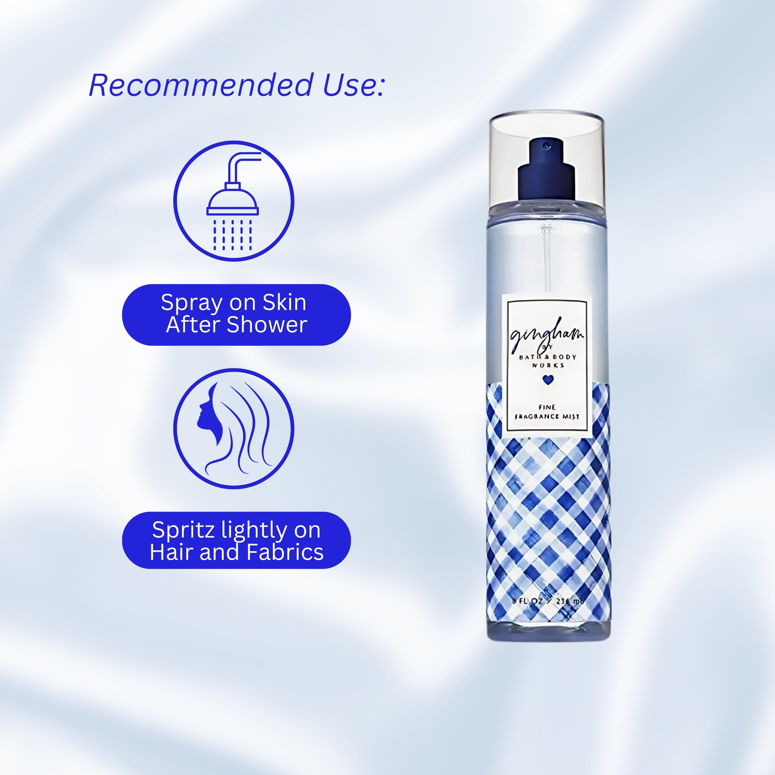 Bath & Body Works Gingham Fine Fragrance Body Spray Mist - 8 fl oz / 236 mL - Long Lasting Perfume for Women - Perfect for Daily Use, Work, Date Night & Special Occasions