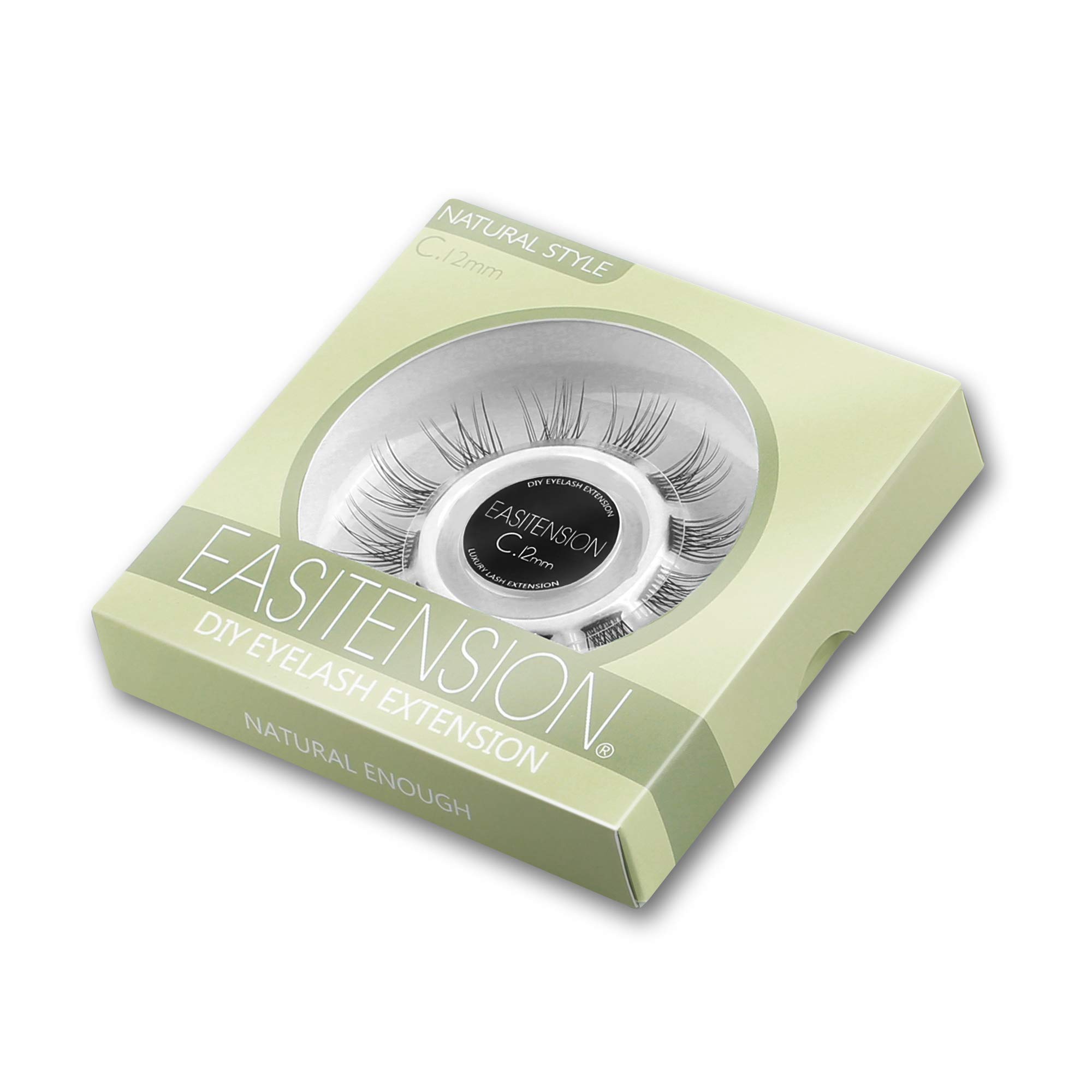 DIY Eyelash Extension Kit - 12 Clusters Natural Lashes with Glue Bonded Band, C Curl False Eyelashes (10MM-Natural) for Home Use & Professional Salon Application | Perfect for Weddings, Parties & Daily Wear
