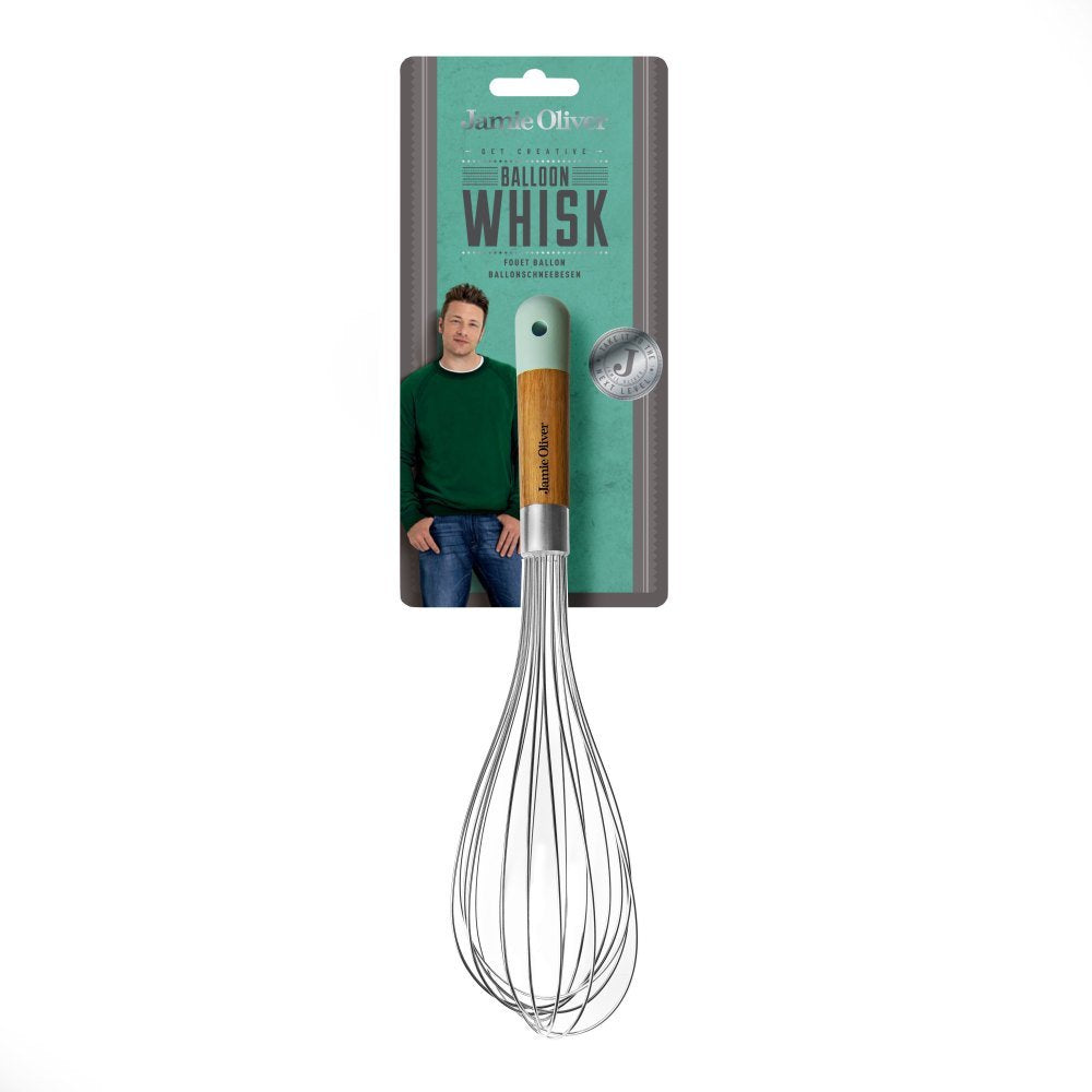 Jamie Oliver Premium Stainless Steel Kitchen Whisk - Heavy Duty Hand Mixer for Baking, Cooking & Whipping Cream - Perfect for Home Chefs & Professional Bakers