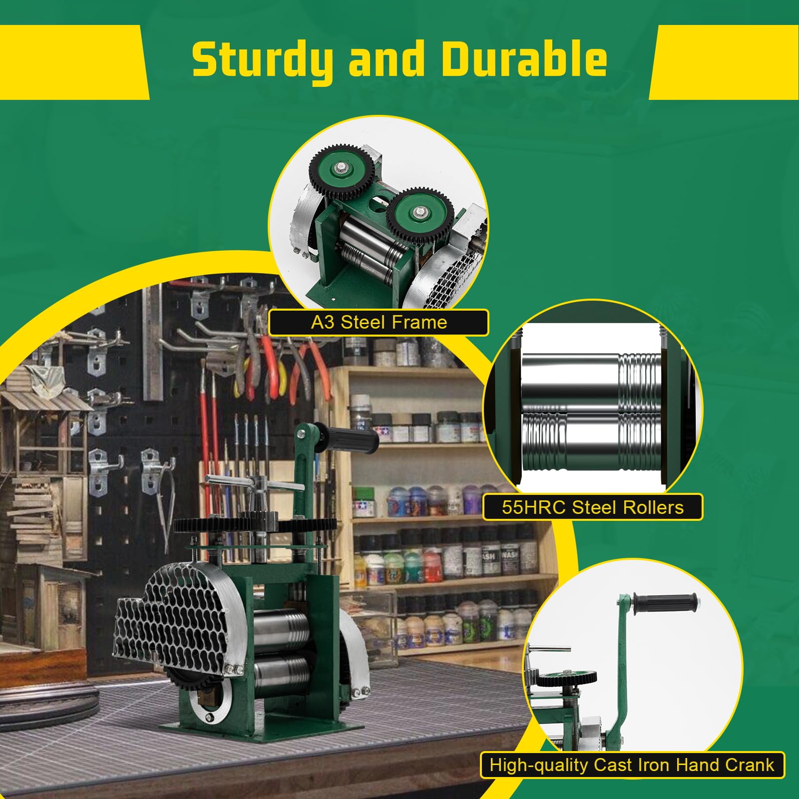 3-in-1 Manual Jewelry Rolling Mill Machine - 4.7