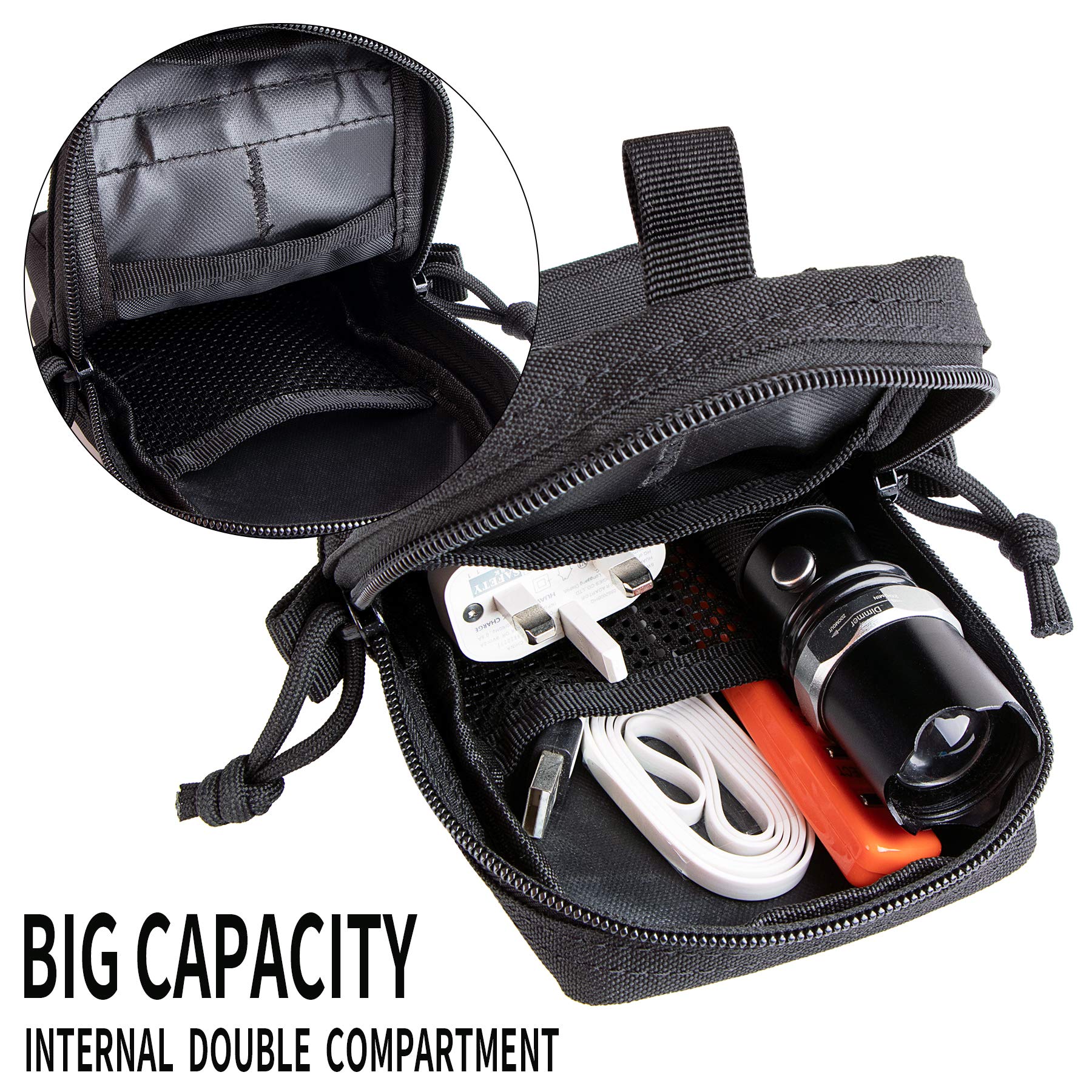 IronSeals Tactical MOLLE Pouch Waist Bag - Universal Phone Holster for iPhone 16 Pro Max/16 Pro/15 Pro Max/14 Pro Max/13 Pro Max/12/11 Pro - Durable Outdoor EDC Gear for Hiking, Camping & Military Use