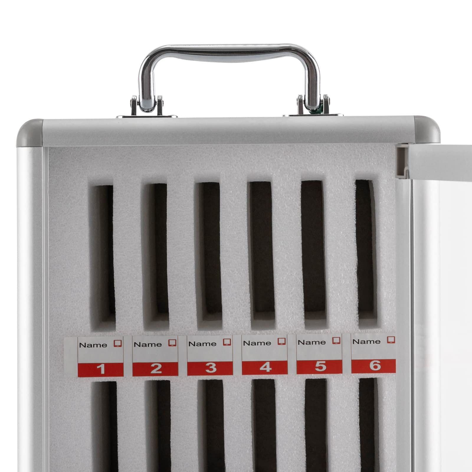 Aluminum Phone Locker Box - 12 Slots with Safety Lock for Classroom & Office Storage