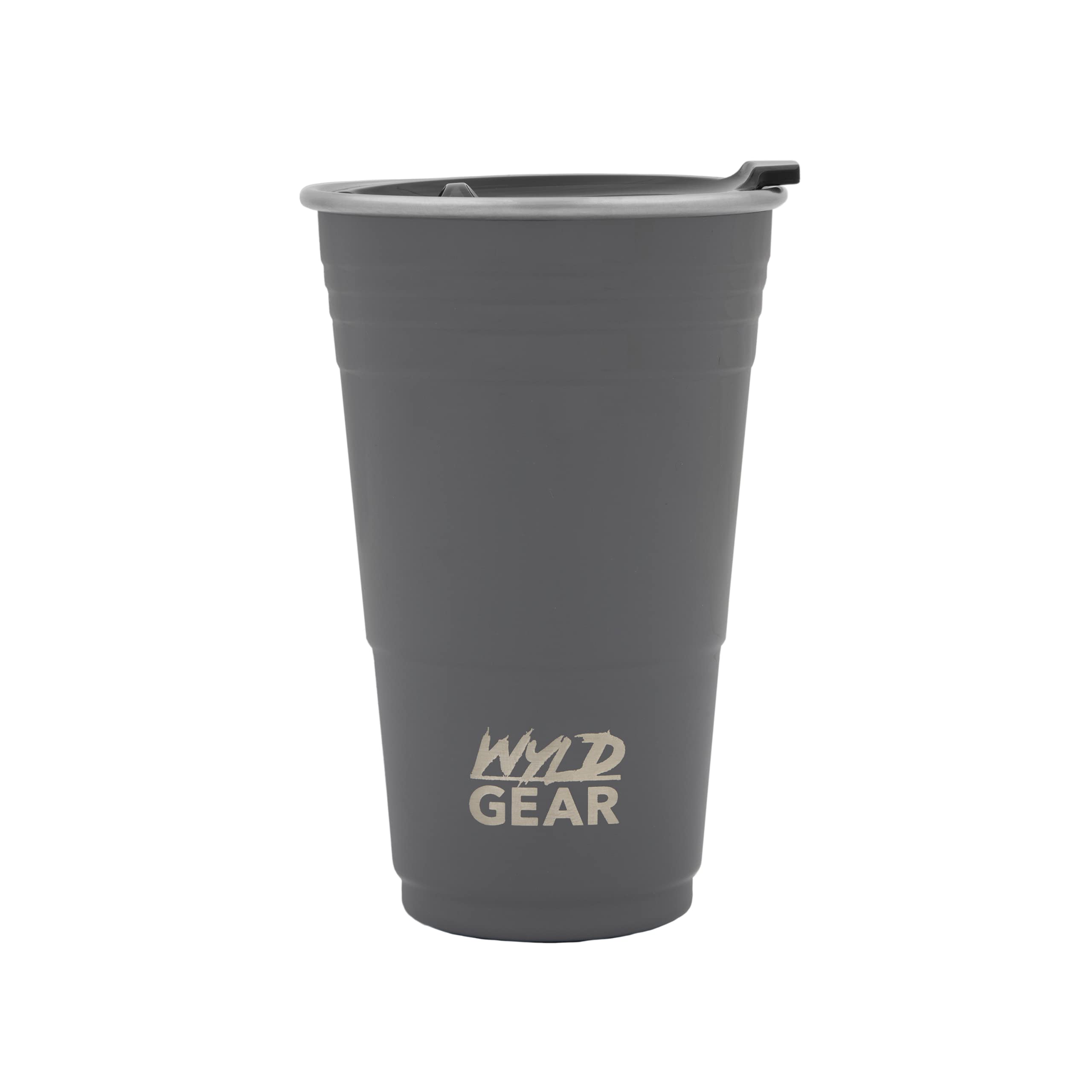 Wyld Gear 16 oz Insulated Stainless Steel Tumbler Cup with Lid - Gray | Reusable Party Cup for Beer, Cocktails & Cold Drinks | Perfect for BBQs, Tailgating & Outdoor Events