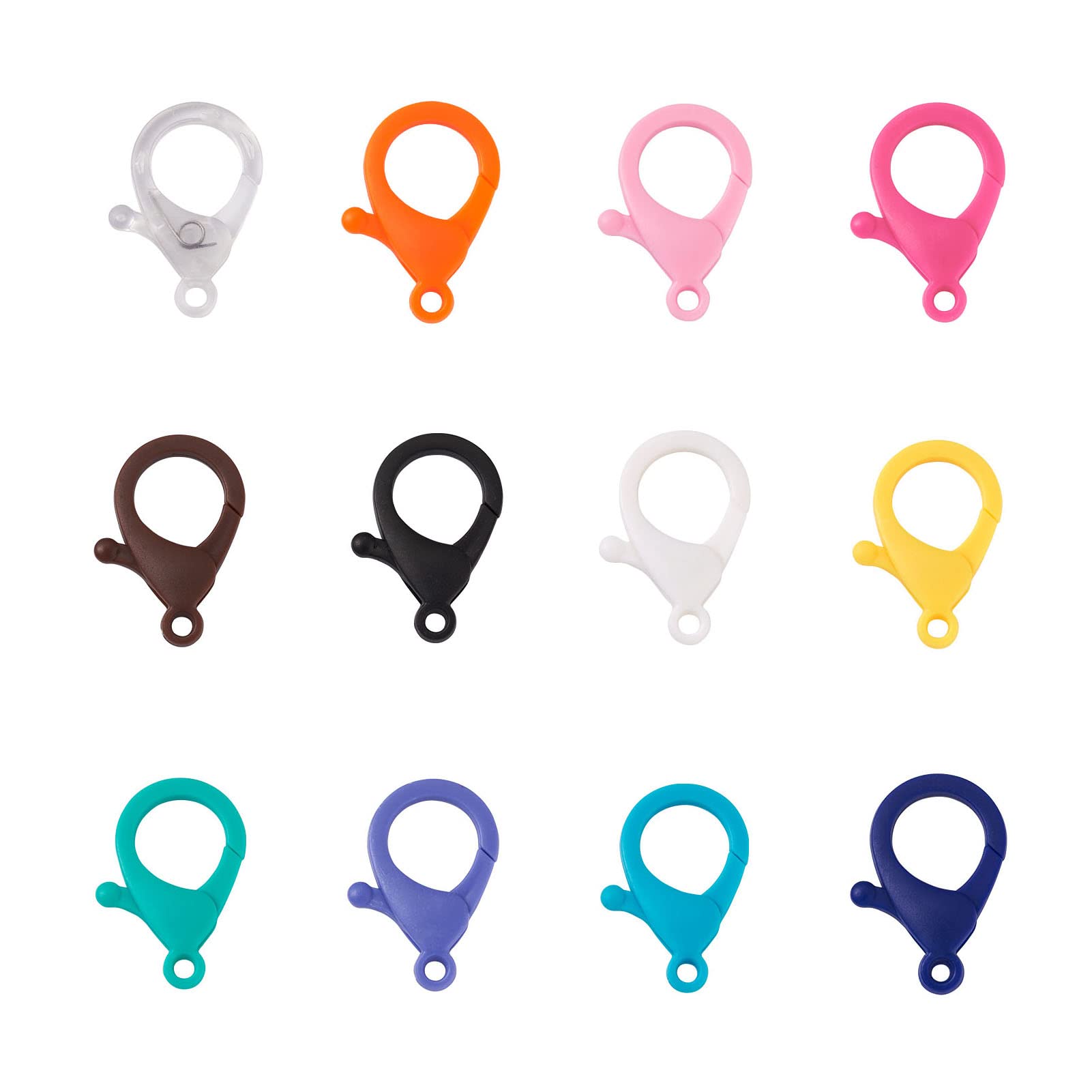 156Pcs Plastic Lobster Claw Clasps - 13 Color Options (35-35.5x24.5x6mm) for DIY Jewelry Making, Backpack Accessories, Keychains, Mask Chains & Eyewear Holders - Perfect for Crafting, Gifts and Fashion Accessories