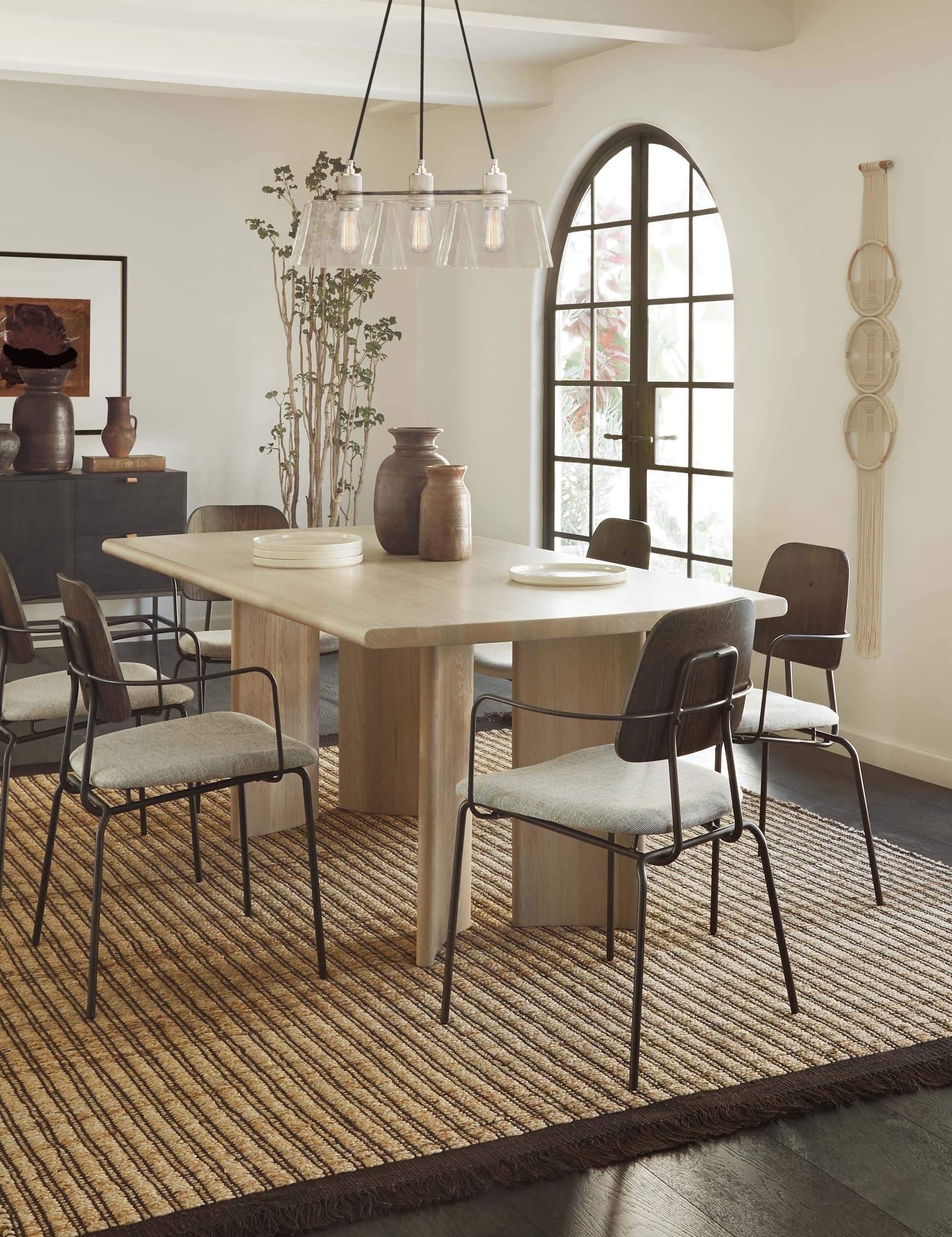 Sun at Six Crest Dining Table - Modern Solid Wood Dining Table for Kitchen & Dining Room - Perfect for Family Gatherings & Dinner Parties