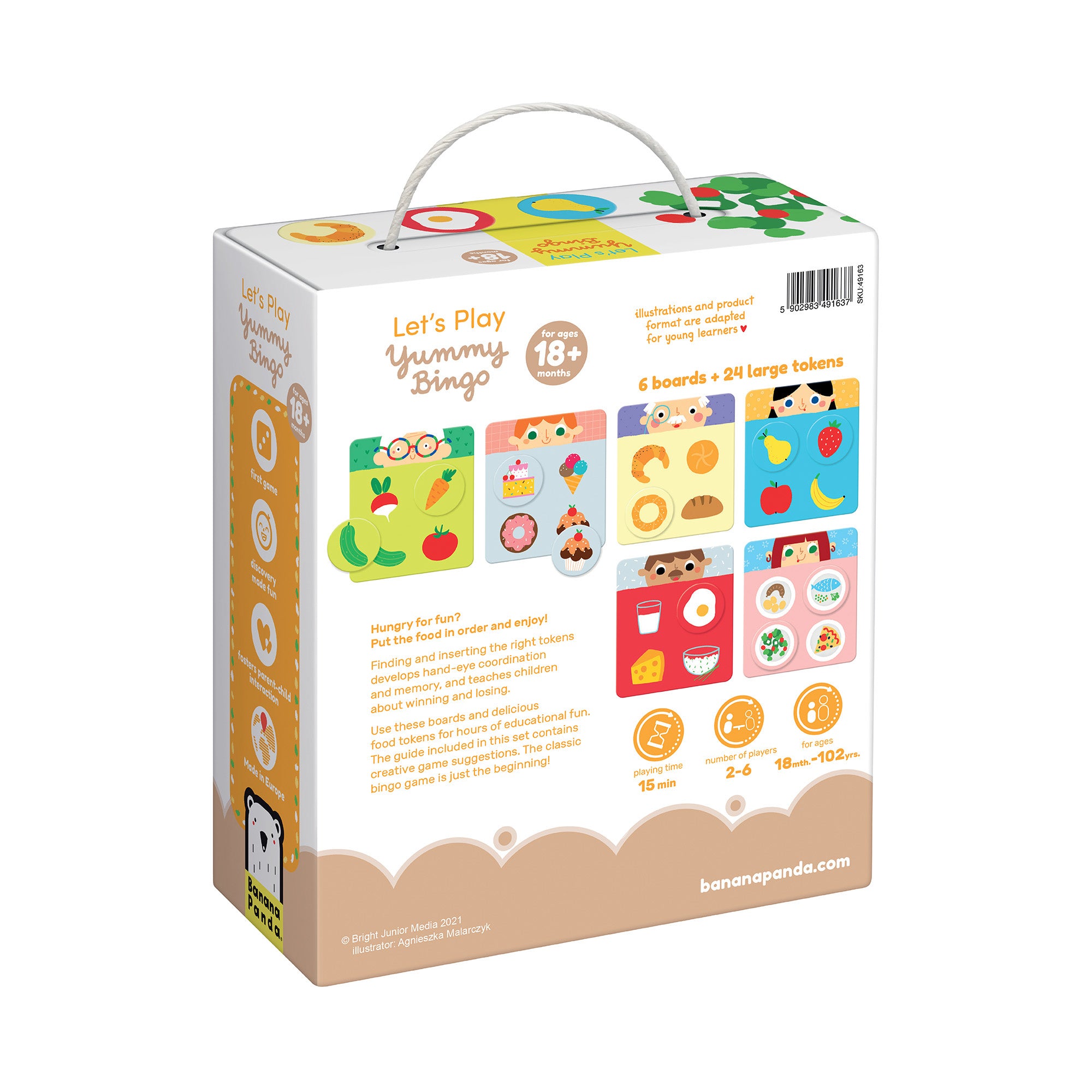 Banau001ana Panda Yummy Bingo Interactive Learning Game for Toddlers Age 2+ | Fun Educational Toy for Preschool Kids | Perfect for Family Game Night & Early Childhood Development