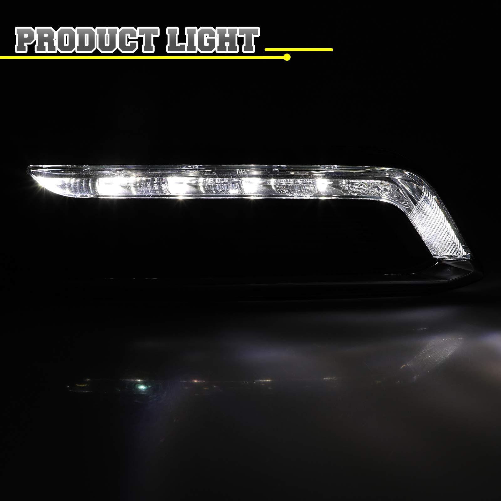 AUTOWIKI LED DRL Fog Lights for 2014-2020 Chevy Impala - 2PCS Clear Lens Fog Lamp Assembly - Perfect for Night Driving & Off-Road Adventures
