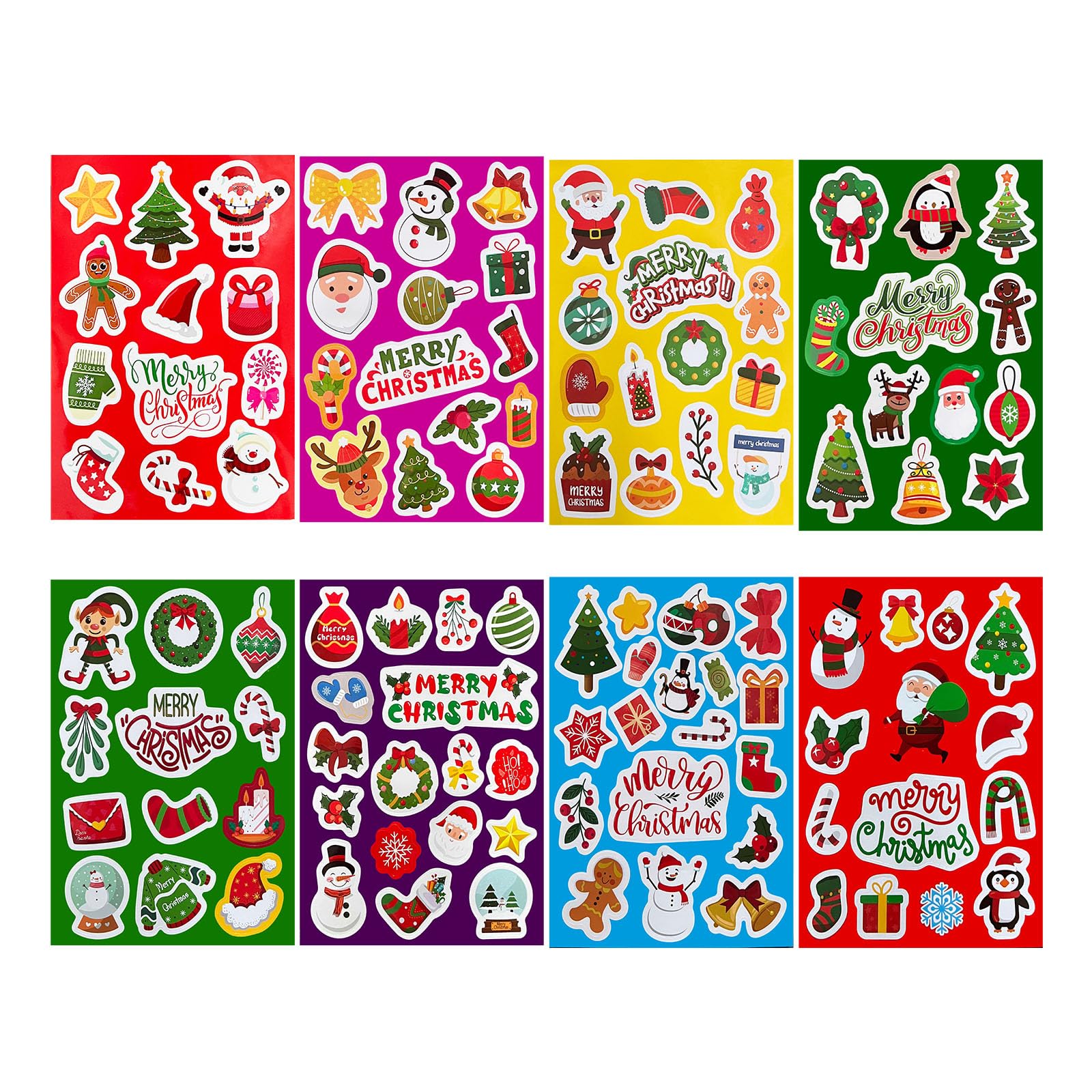 113 PCS Christmas Stickers for Kids - Bulk Holiday Stickers, Adhesive Xmas Decals, Cute Santa & Snowman Stickers - Perfect for DIY Gifts, Scrapbooking & Christmas Tree Decorations