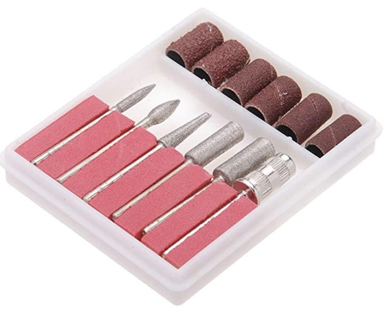 Professional 6Pc Nail Drill Bit Set for Acrylic Nails, Manicure & Pedicure - Includes Crystal Nail Files, Sanding Bands & Drill Bits - Perfect for Nail Salons, Home Use & DIY Beauty Care