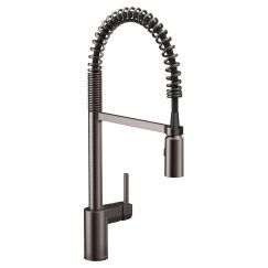 Moen 5923BLS Black Stainless Steel Spring Pulldown Spray Kitchen Faucet - Modern Design for Sink, Dishwashing & Cooking