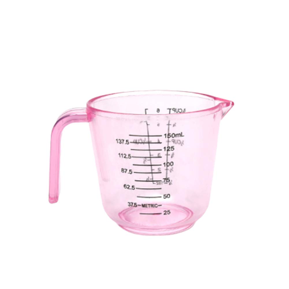 Clear Plastic Measuring Cups 600ml - Transparent Sturdy Kitchen & Baking Accessories with Accurate Measurements (Pink) - Perfect for Liquid & Dry Ingredients, Cooking, Baking & Meal Prep