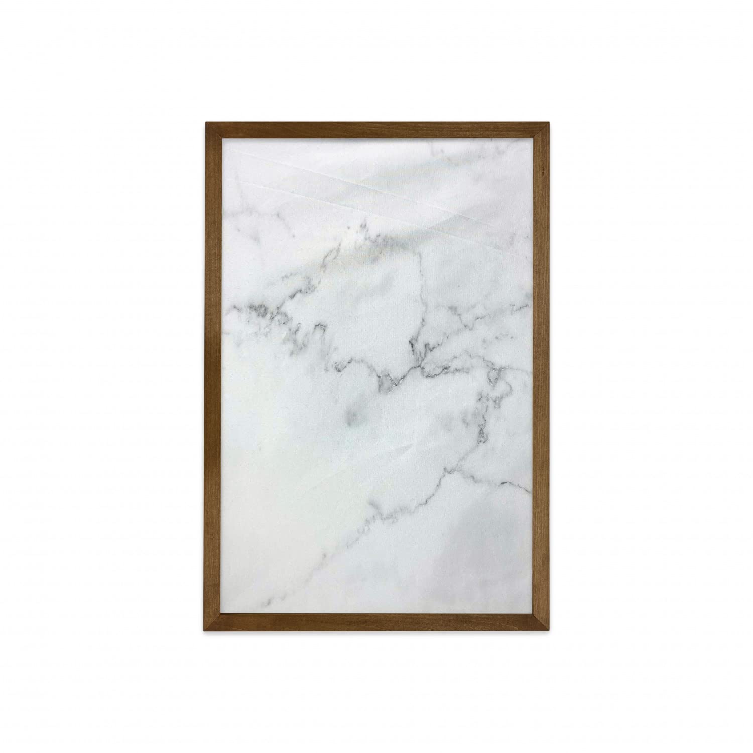 Ambesonne Marble Print Framed Wall Art - Mineral Nature Rock Formation Design with Teak Wood Frame, 23