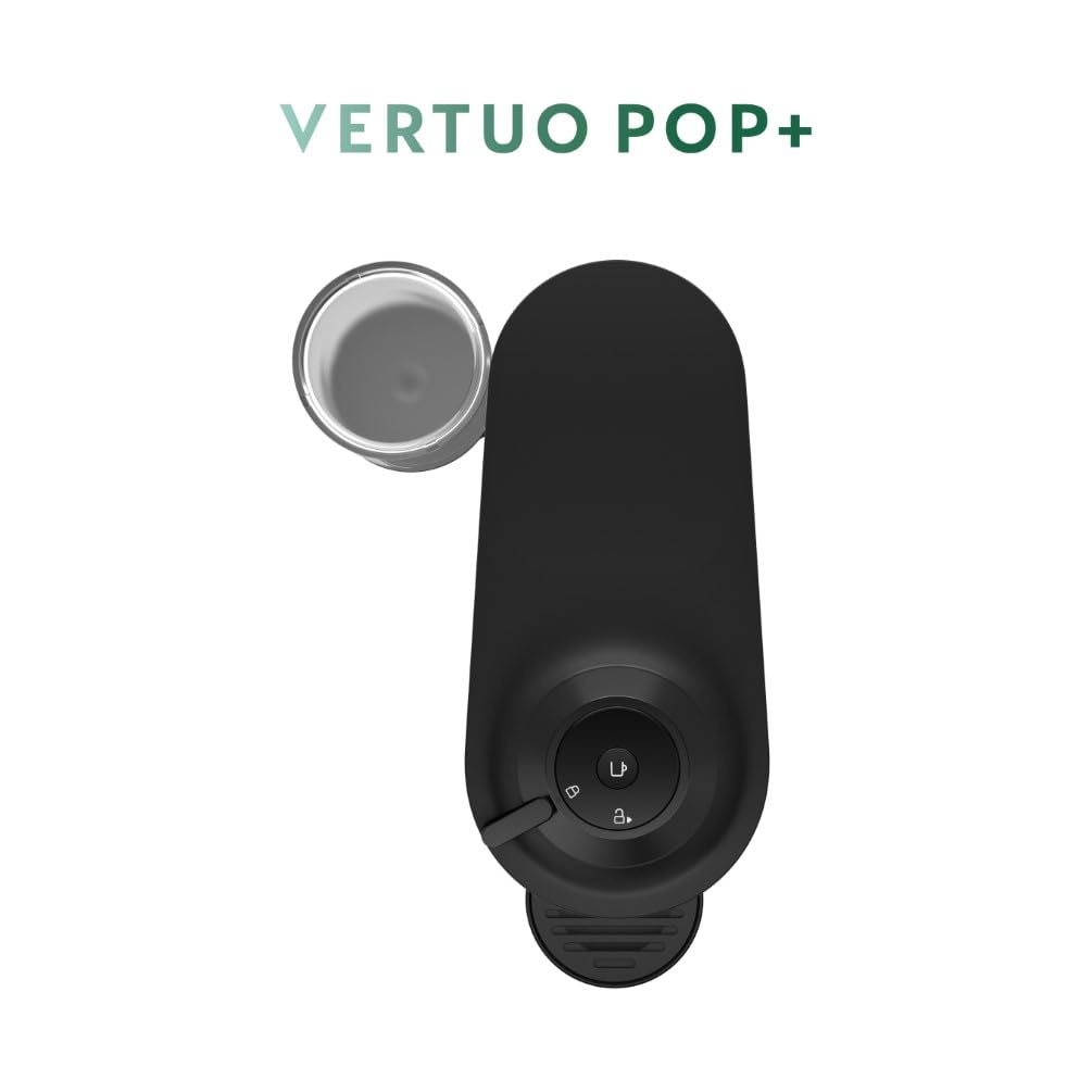 De'Longhi Nespresso Vertuo Pop+ Coffee & Espresso Machine with Aeroccino Milk Frother - Compact Single-Serve Pod Brewer for Home & Office - Liquorice Black (Perfect for Espresso, Latte & Cappuccino Lovers)