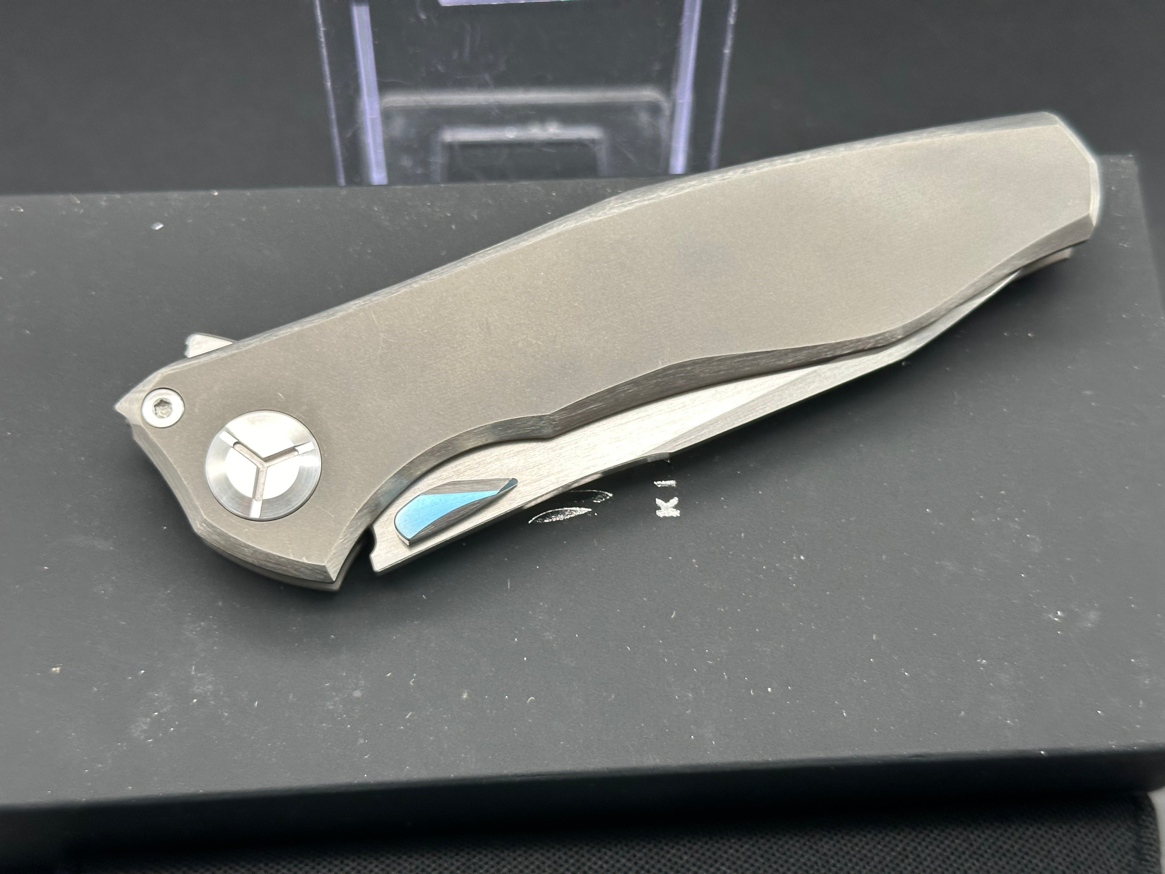 Kevin John Wing Integral Titanium Handle Folding Knife with M390 Blade - EDC, Outdoor, Camping & Survival Tool