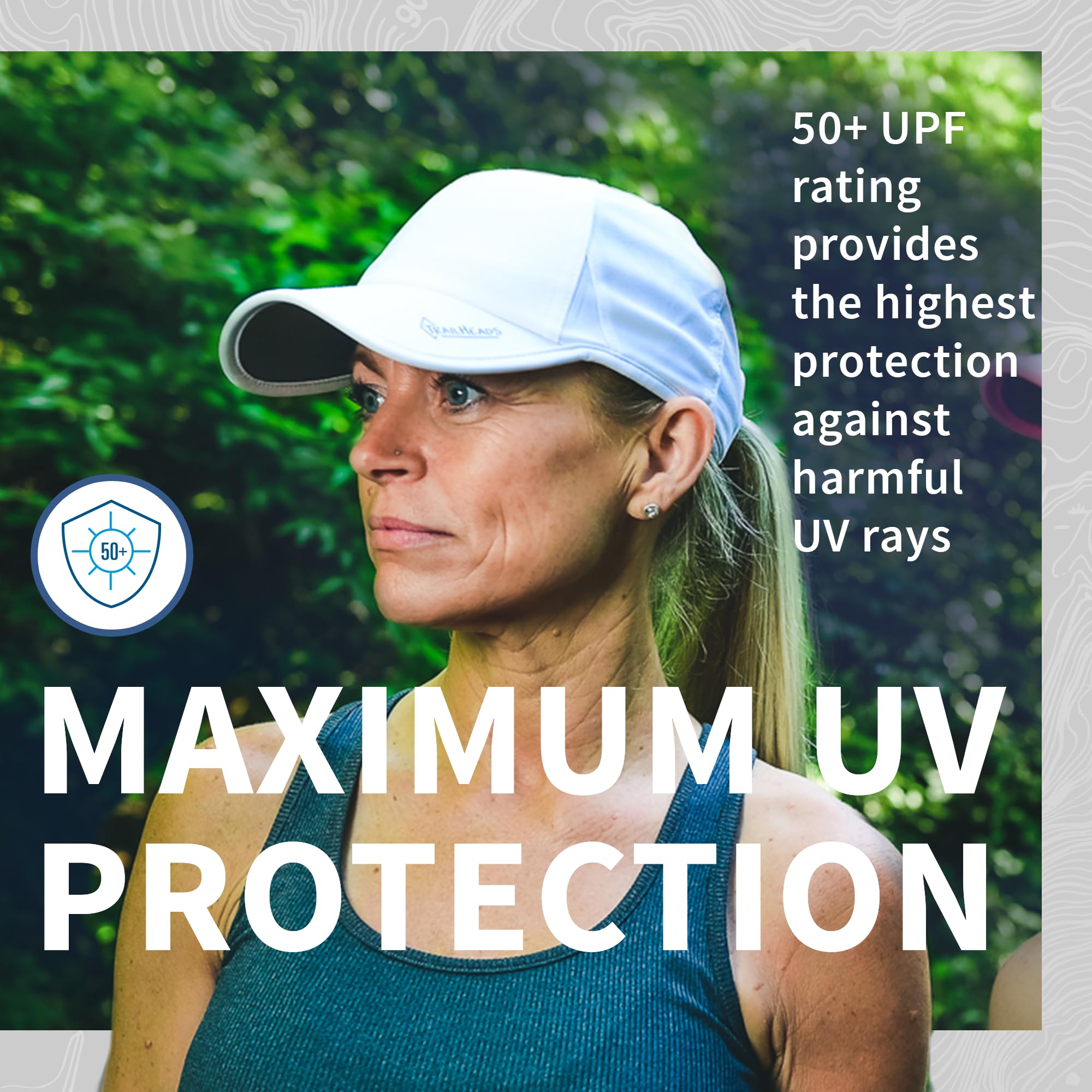 TrailHeads UPF 50+ UV Protection Running Hats for Women - Lightweight Breathable Baseball Cap for Tennis, Golf, Gym & Outdoor Workouts - Perfect for Summer, Hiking, Jogging & Sports Activities