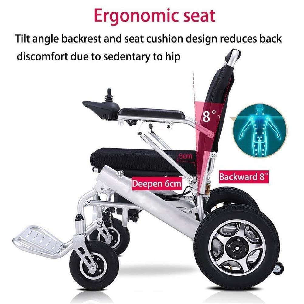 Lightweight Foldable Electric Wheelchair for Adults - Portable Mobility Scooter for Elderly & Disabled - Indoor & Outdoor Use for Shopping, Travel & Daily Activities