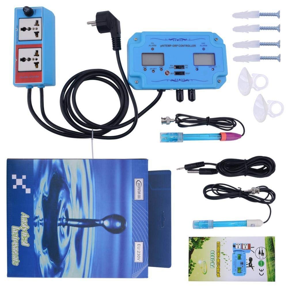 3-in-1 Digital Water Quality Tester - pH/Temperature/ORP Controller with BNC Probe for Aquarium Monitoring | Accurate Water Testing Device for Fish Tanks, Pools & Hydroponics