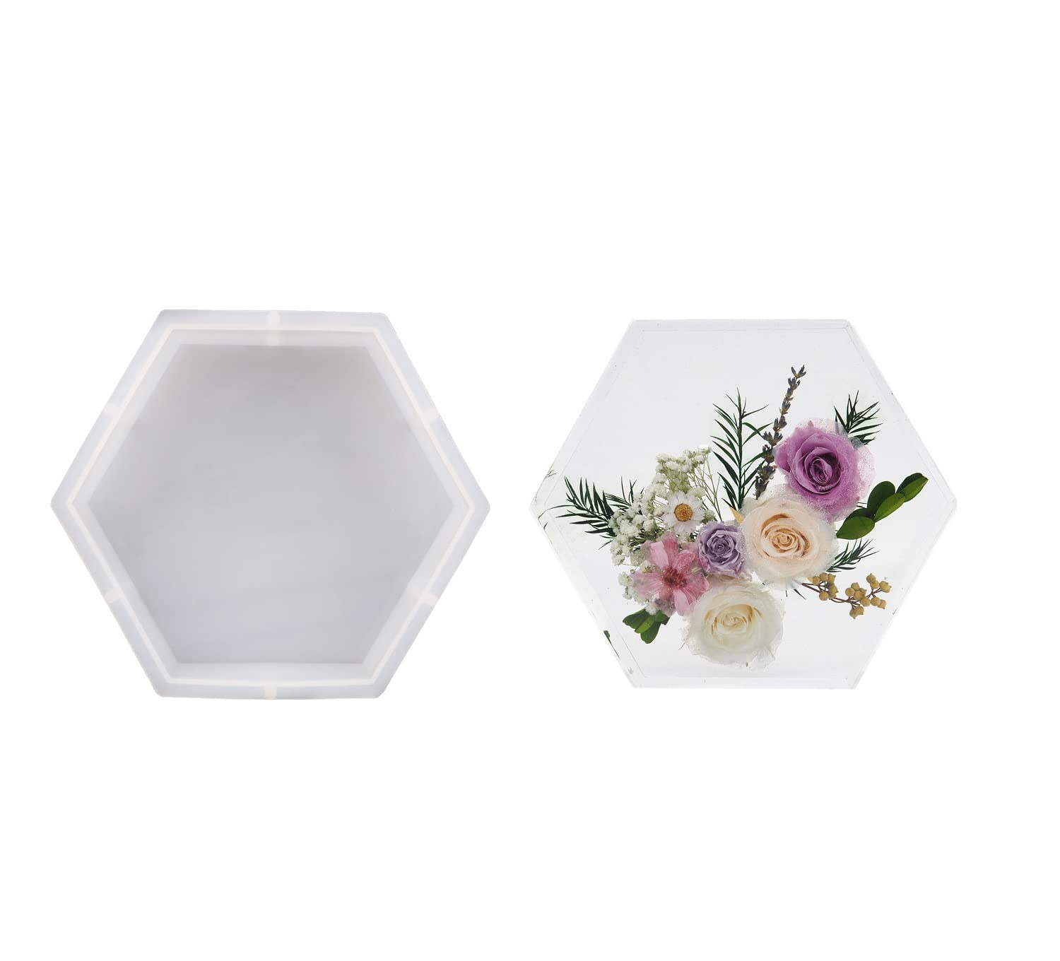 Yalulu Hexagon Bookends Resin Casting Molds - Large Geometric Silicone Molds for Crystal Epoxy Resin, Book Organizers & Office Home Decor - Perfect for Desktop Decoration, Bookshelf Organization & DIY Craft Projects