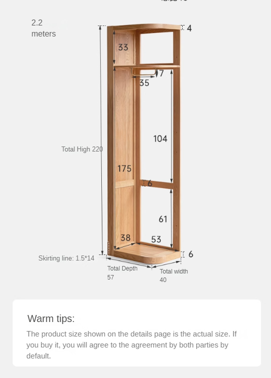 Solid Oak & Cherry Wood Modern Corner Wardrobe - Triangle Floor Standing Closet for Bedroom, Living Room, and Office Storage