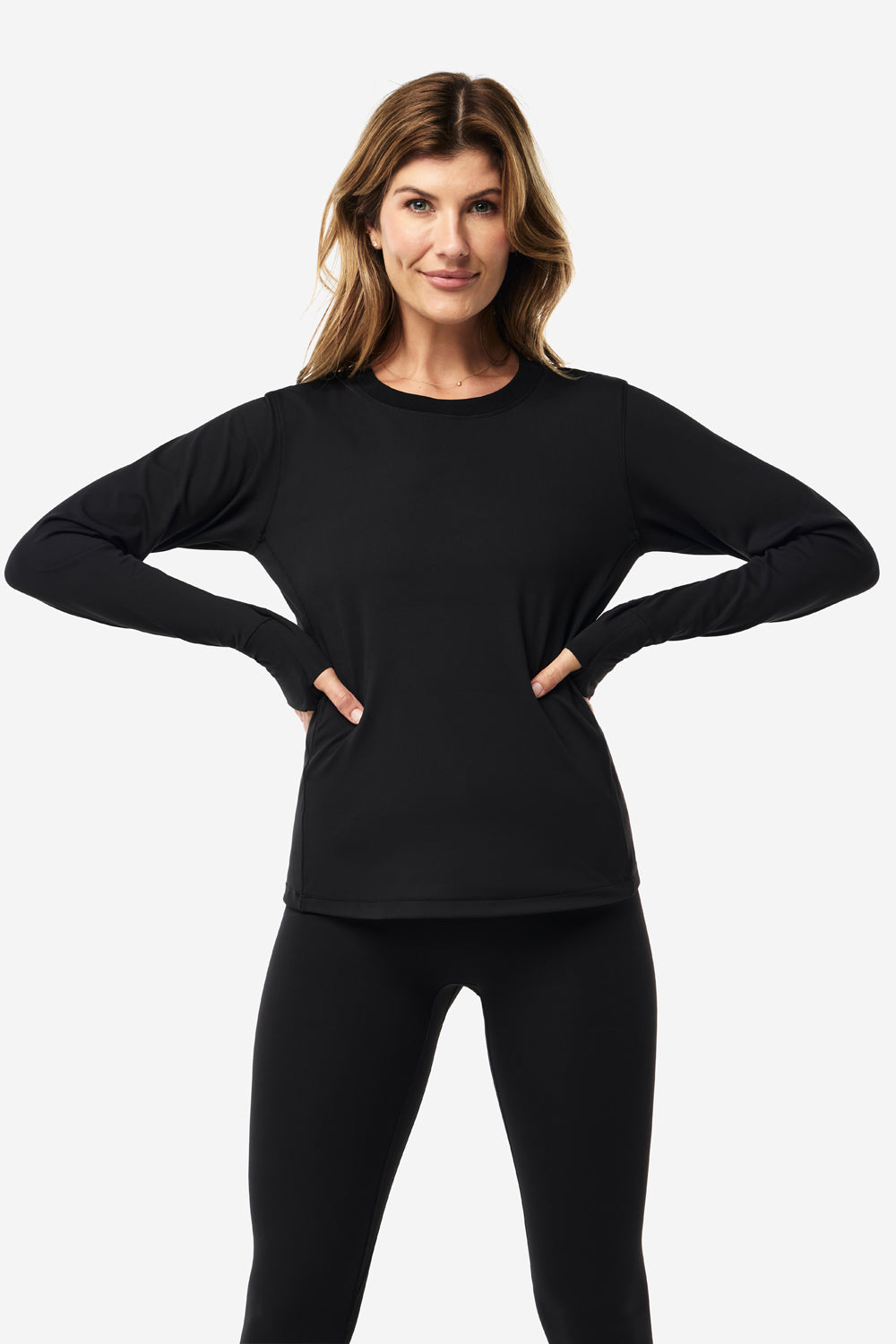 Long Sleeve Base Layer Top for Men & Women - Moisture Wicking Thermal Shirt in Black | Perfect for Hiking, Running & Cold Weather Activities