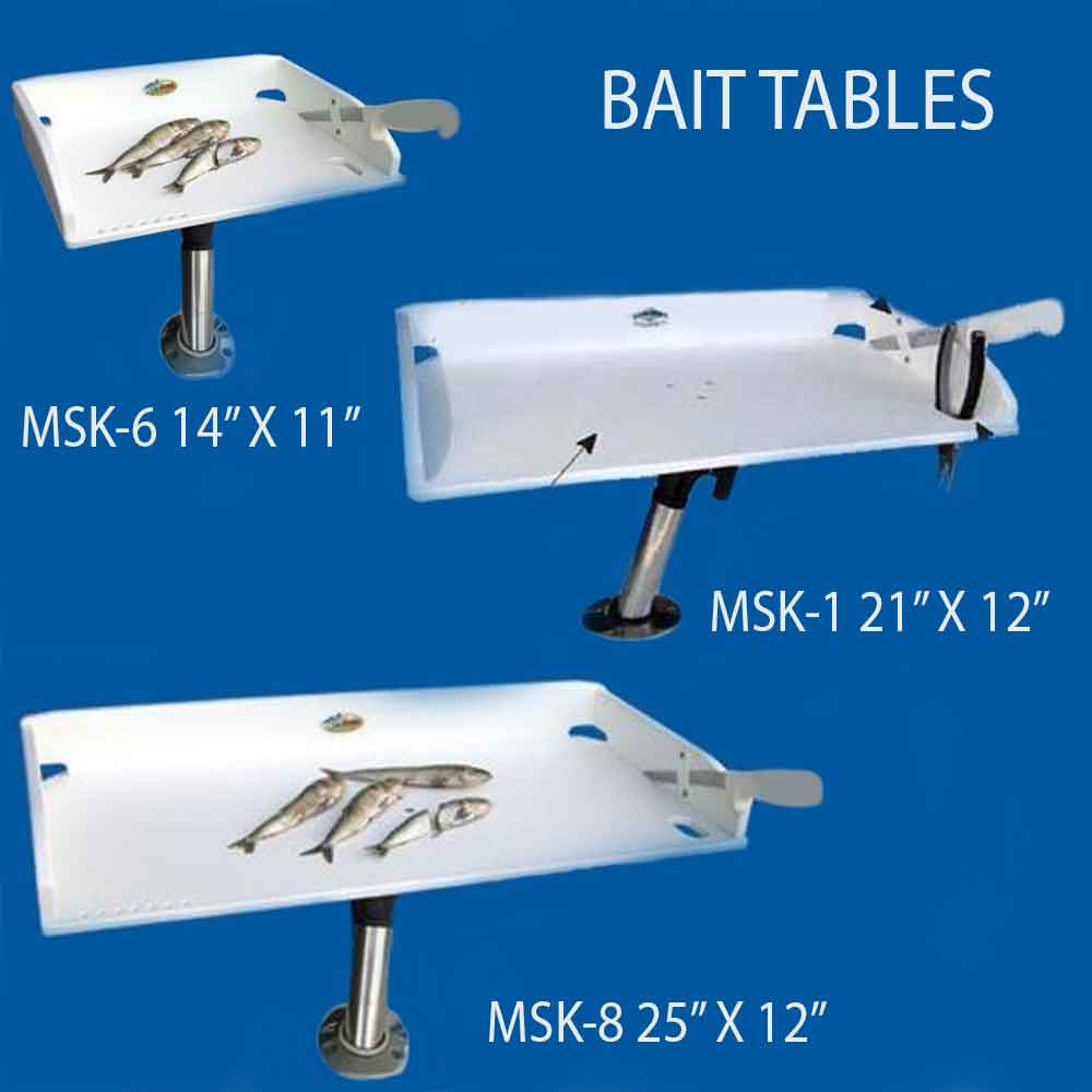 Deep Blue Marine Products Multisystem Bait Table - Premium Fishing Bait Station for Boats & Kayaks - Perfect for Saltwater & Freshwater Fishing Trips