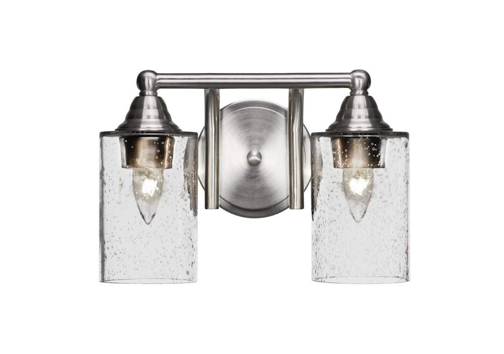 Toltec Lighting Paramount 2-Light Bathroom Vanity Light Bar in Brushed Nickel (3422-BN-300) - Perfect for Bathroom, Powder Room, and Dressing Room Lighting