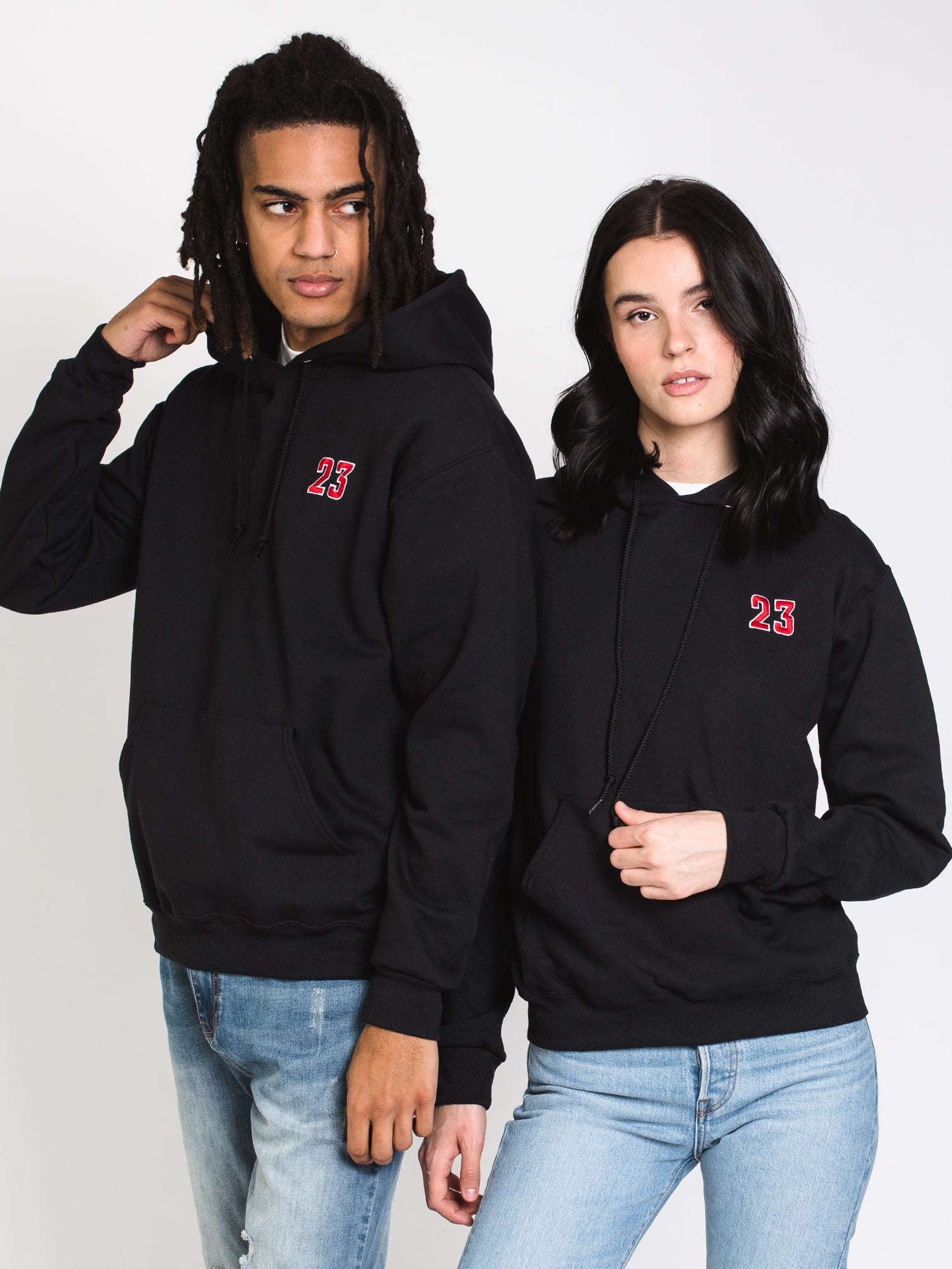 23-Piece Embroidered Hoodie Set for Men & Women - Black - Cozy Winter Pullover for Casual Wear & Outdoor Activities