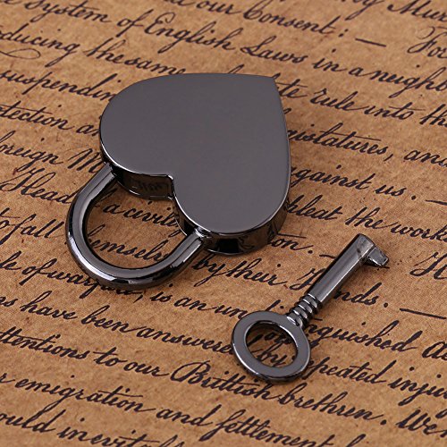 Small Heart-Shaped Padlock - Mini Metal Diary Lock with Key for Luggage, Handbags, Jewelry Box & Diary - Perfect for Travel, Security & Personal Belongings Protection
