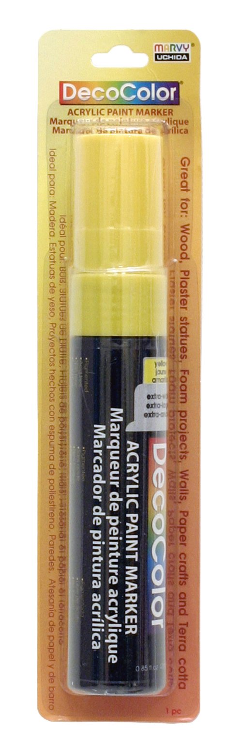 Uchida of America 15mm Decocolor Acrylic Paint Marker - Vibrant Yellow for Art, Crafts & DIY Projects | Perfect for Canvas, Wood, Glass & Metal Surfaces